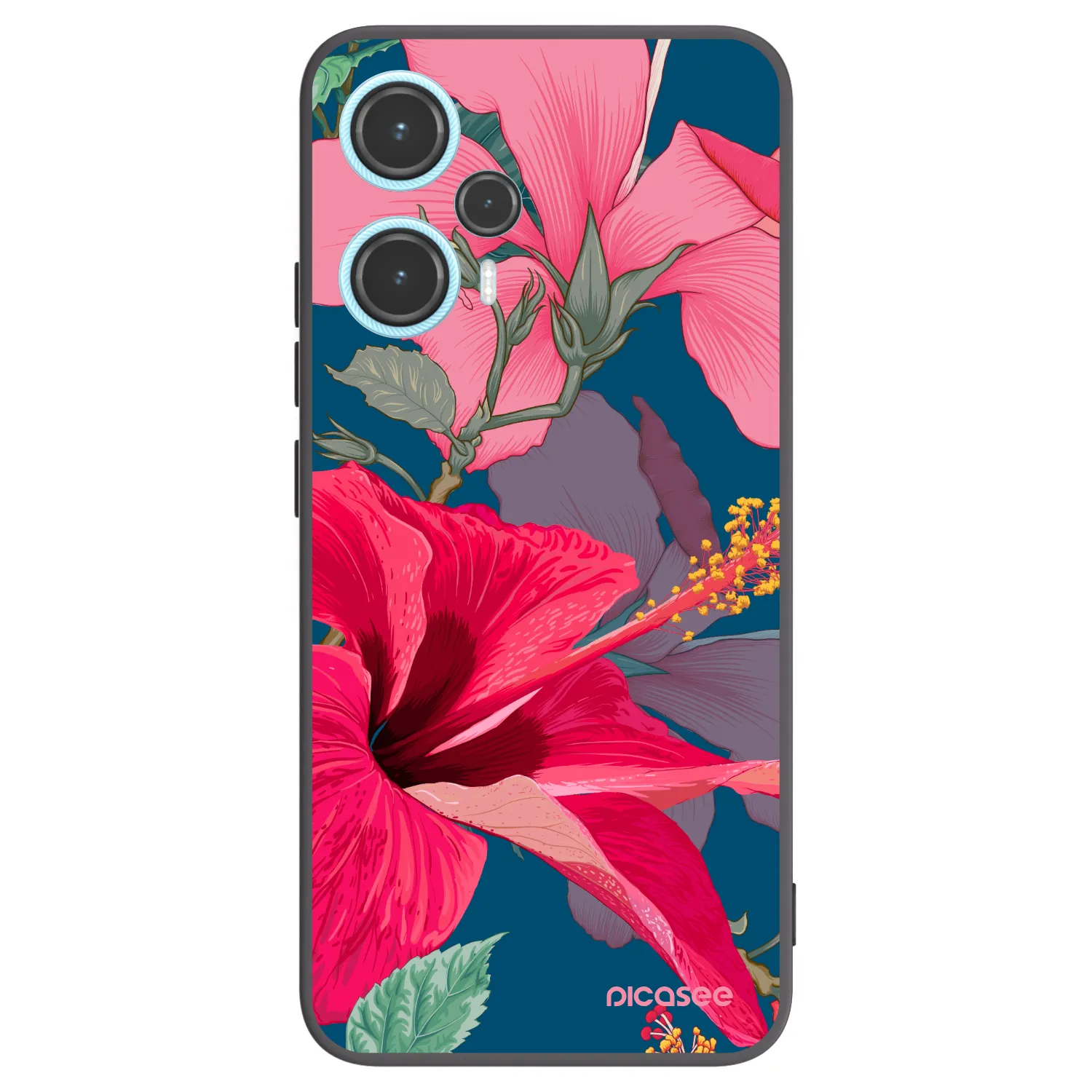 Picasee silikonový černý obal pro Xiaomi Poco F5 - Hibiscus