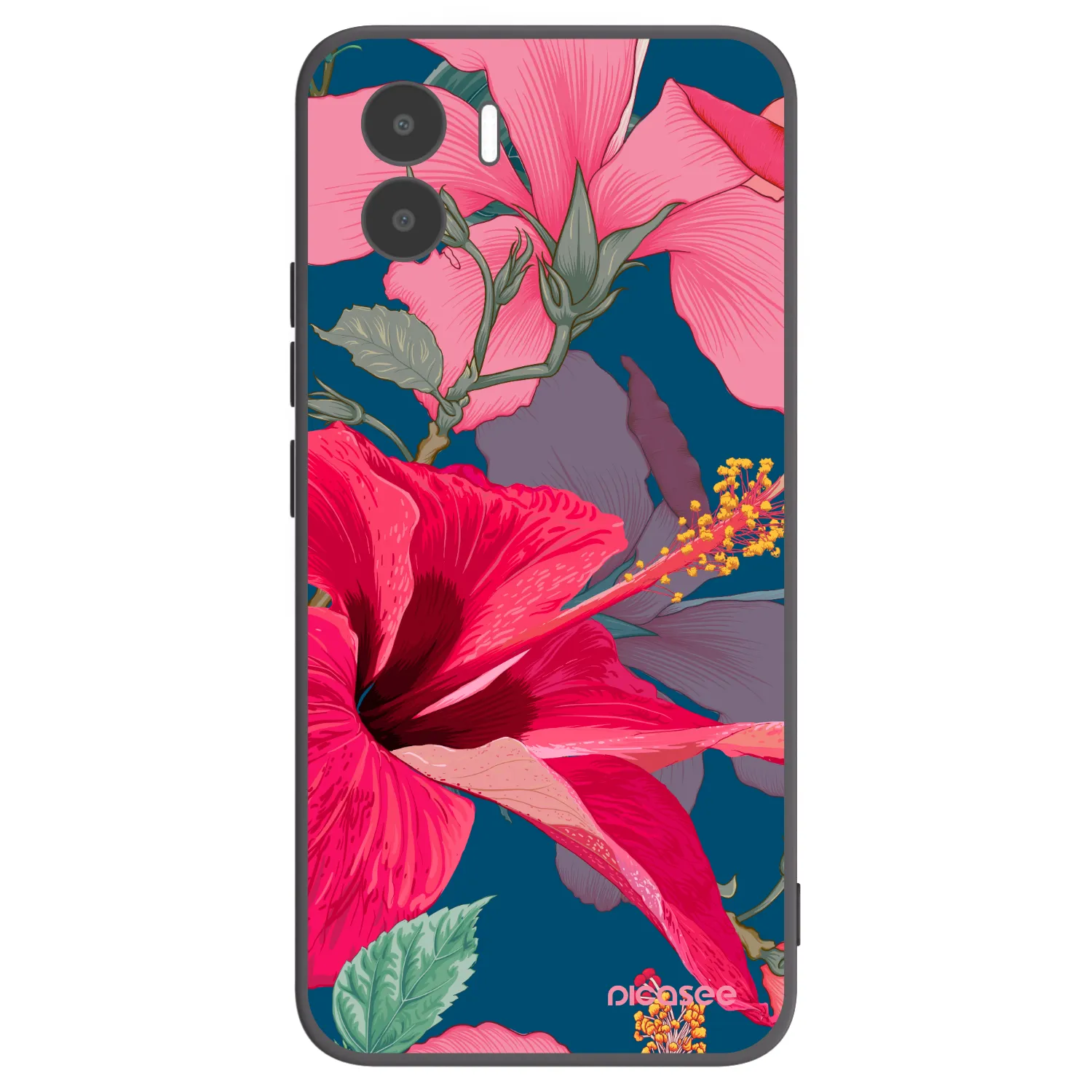 Picasee silikonový černý obal pro Xiaomi Redmi A2 - Hibiscus