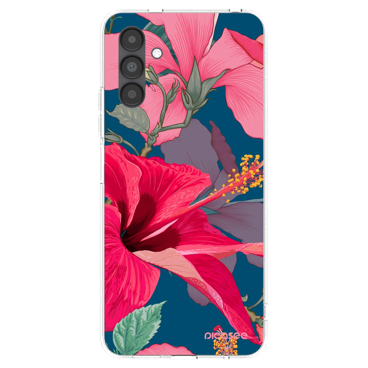 Picasee silikonový průhledný obal pro Samsung Galaxy A04s A047F - Hibiscus