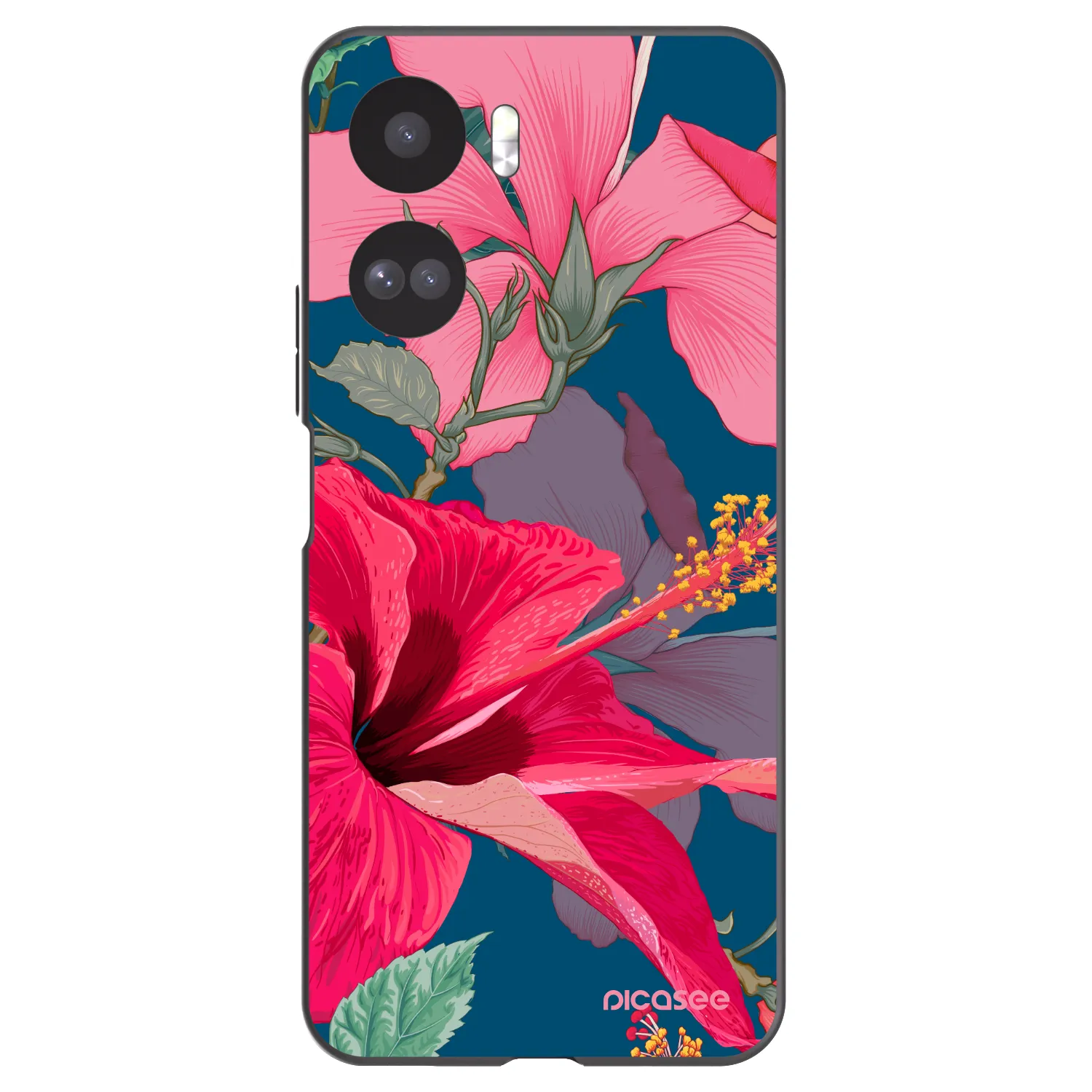 Picasee silikonový černý obal pro Honor 90 Lite 5G - Hibiscus