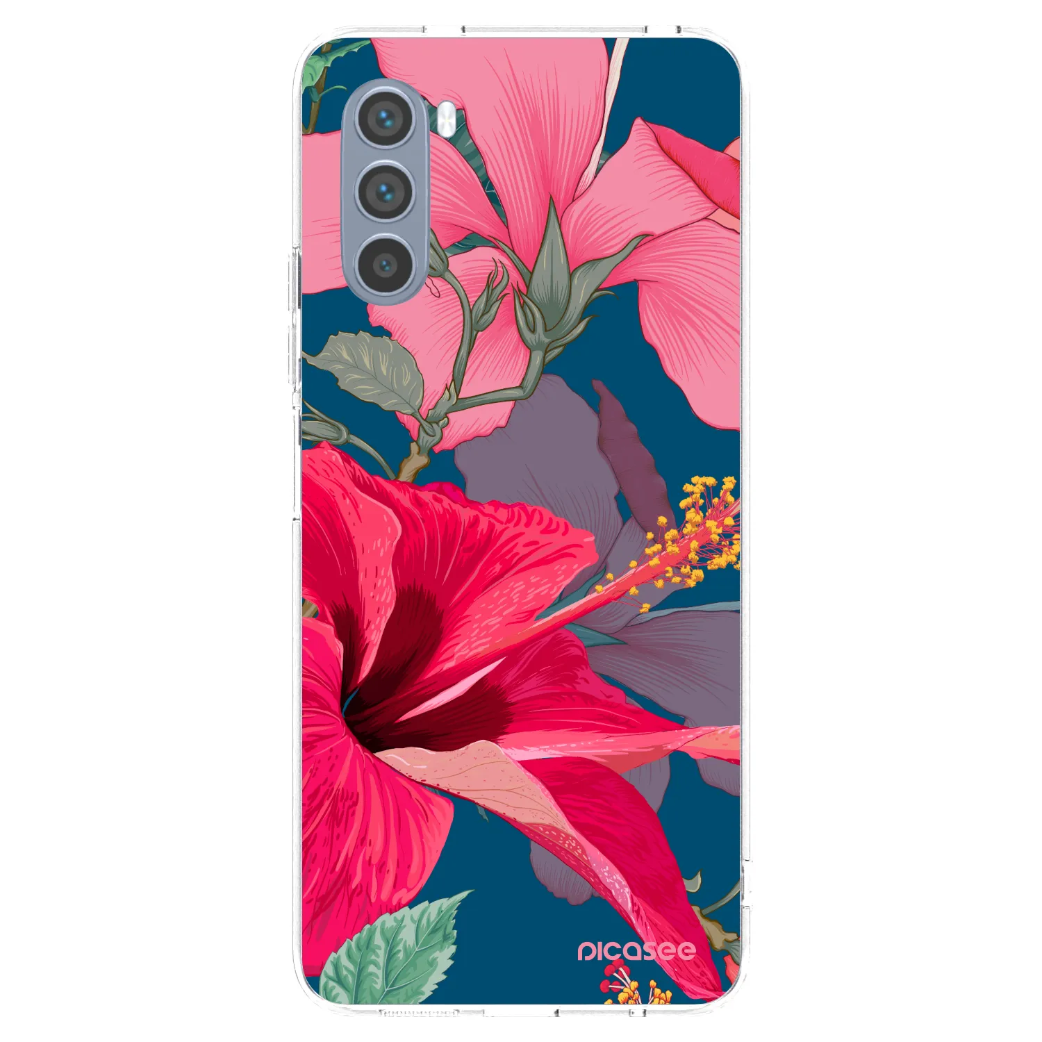 Picasee silikonový průhledný obal pro Motorola Moto G62 - Hibiscus