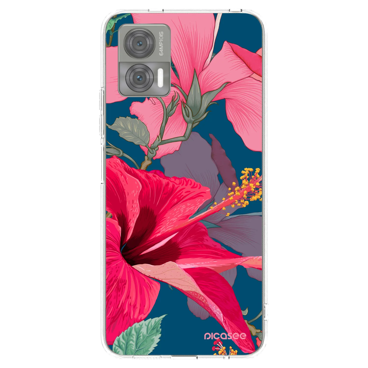 Picasee silikonový průhledný obal pro Motorola Edge 30 Neo - Hibiscus