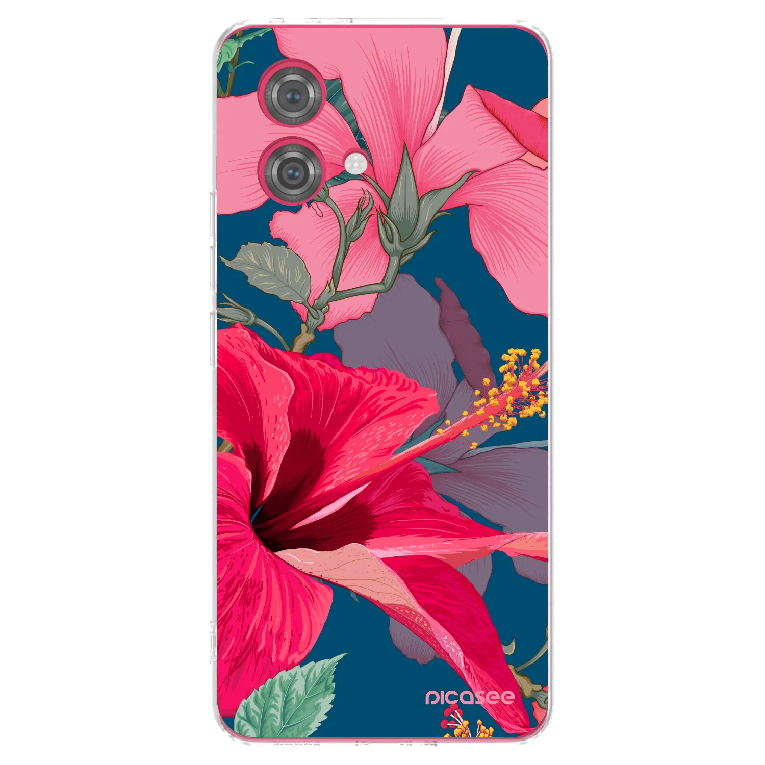 Picasee silikonový průhledný obal pro Motorola Moto G84 5G - Hibiscus