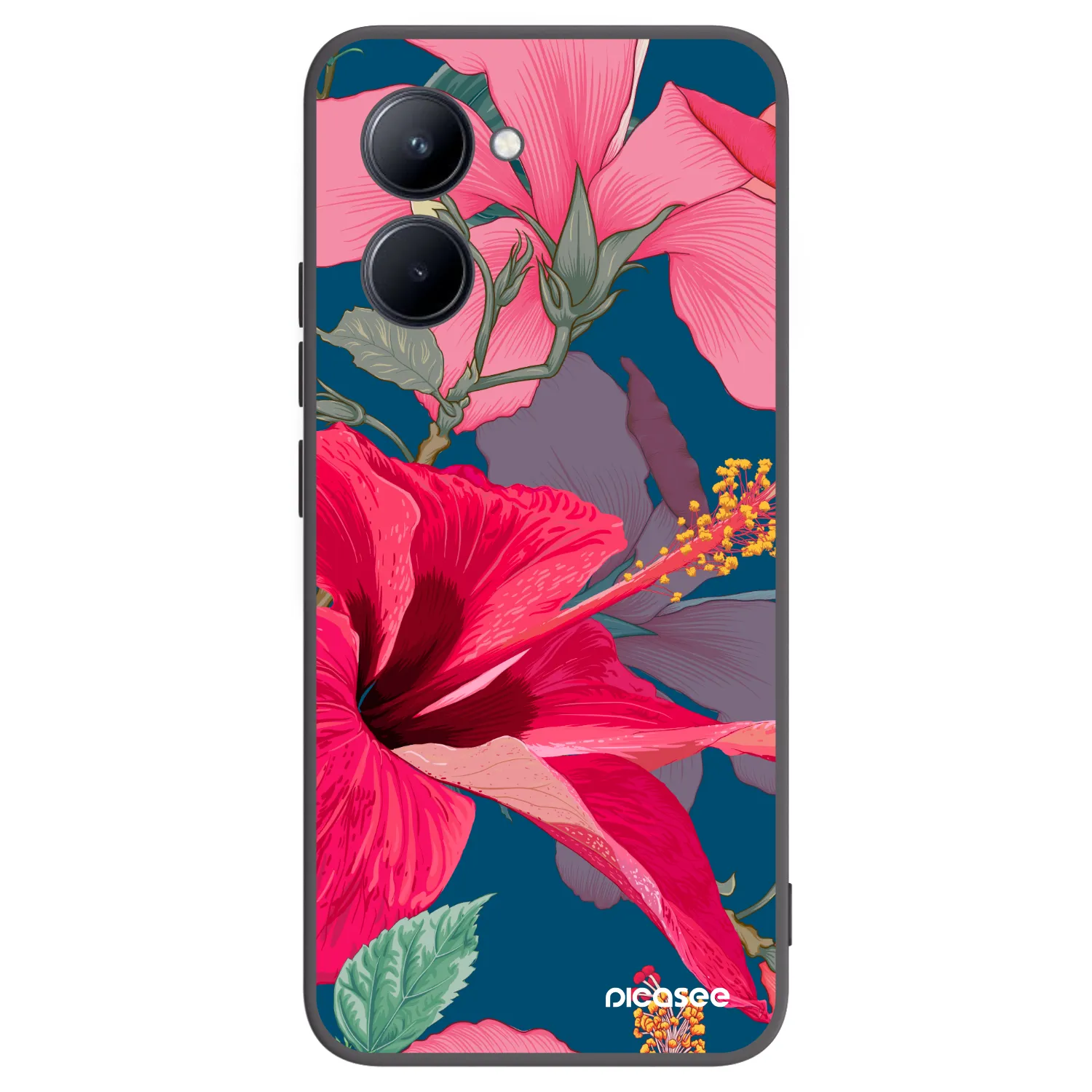 Picasee silikonový černý obal pro Realme C33 (2023) - Hibiscus