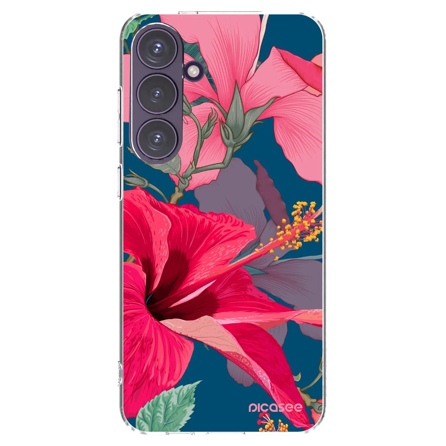 Picasee silikonový průhledný obal pro Samsung Galaxy S24+ S926B 5G - Hibiscus