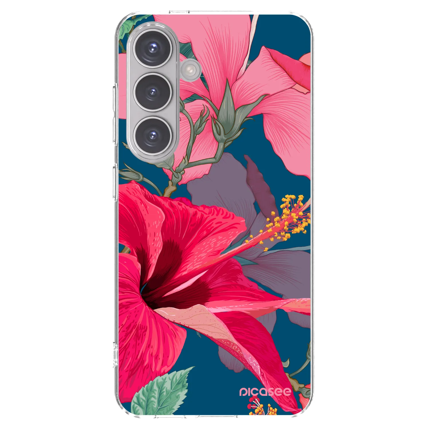 Picasee silikonový průhledný obal pro Samsung Galaxy S24 S921B 5G - Hibiscus
