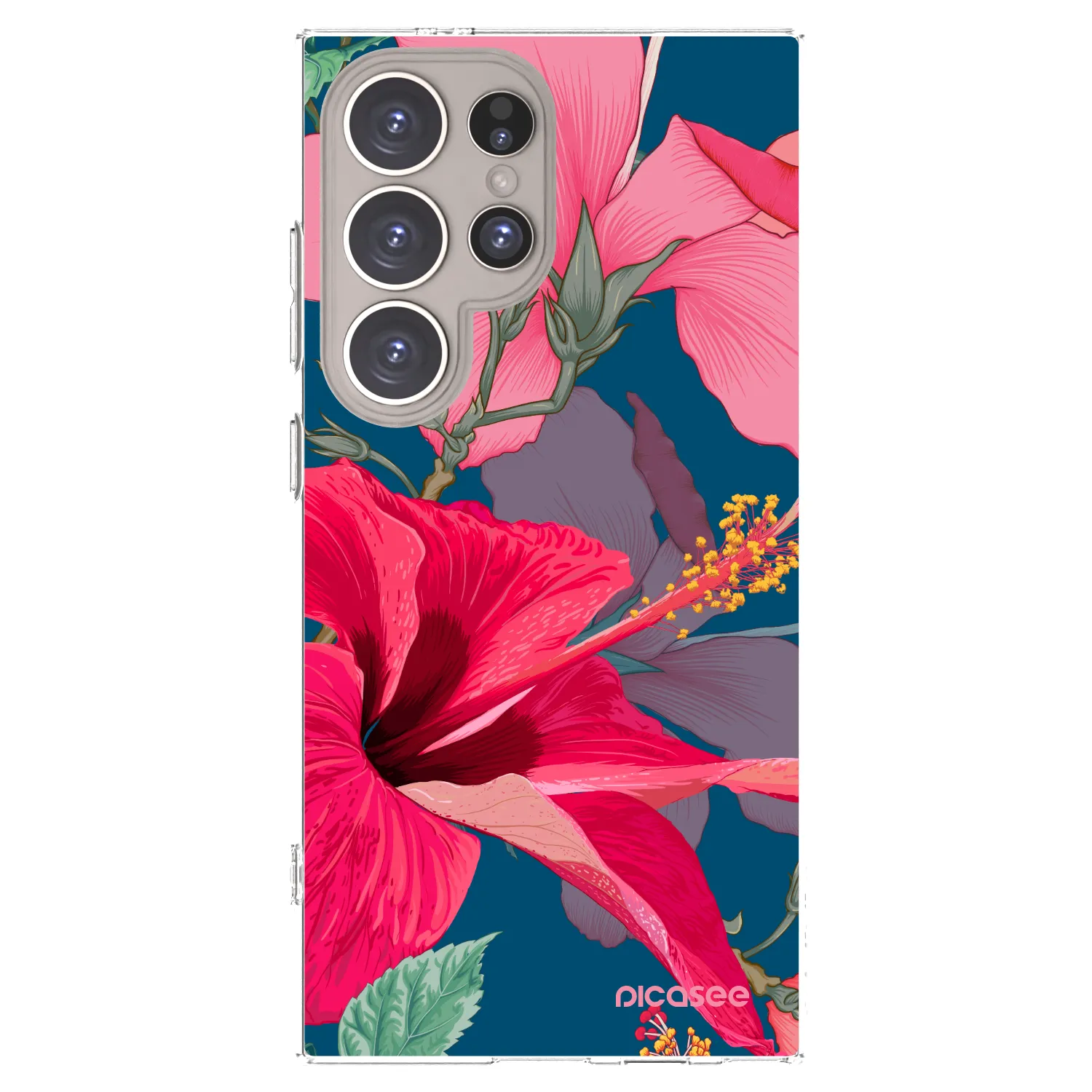 Picasee silikonový průhledný obal pro Samsung Galaxy S24 Ultra S928B 5G - Hibiscus