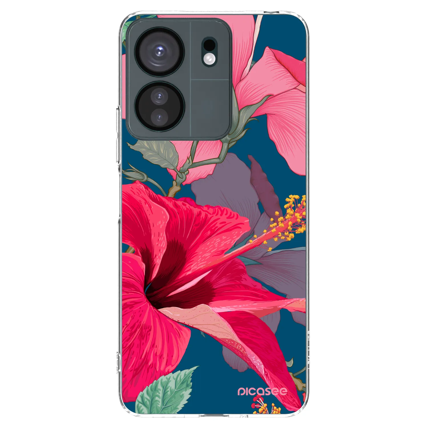 Picasee silikonový průhledný obal pro Xiaomi Redmi 13C 4G - Hibiscus