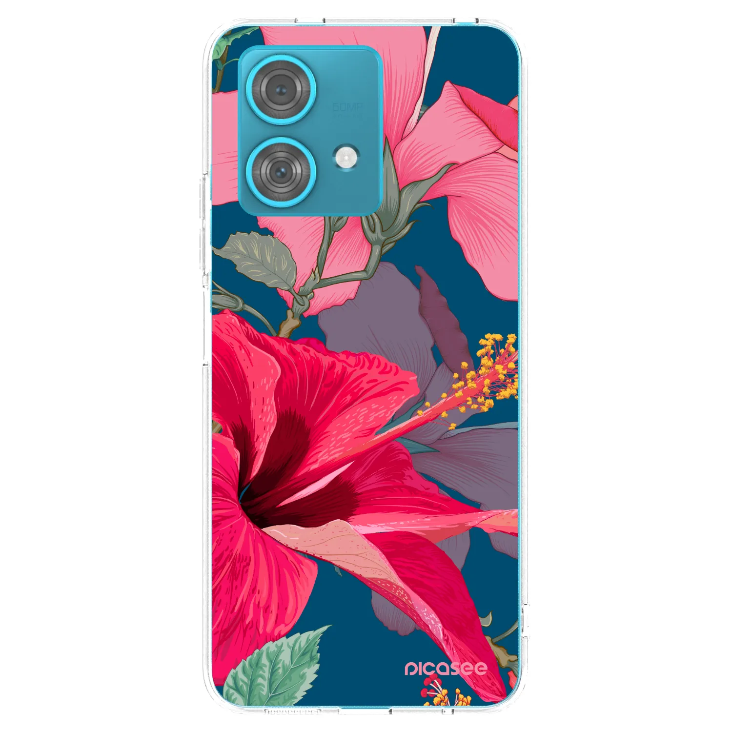Picasee silikonový průhledný obal pro Motorola Edge 40 Neo - Hibiscus