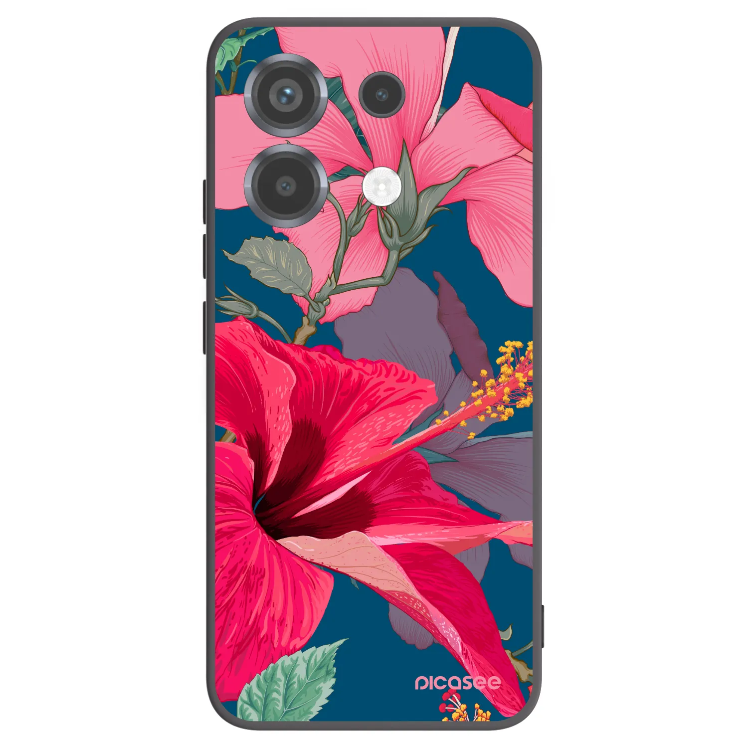 Picasee silikonový černý obal pro Xiaomi Poco X6 - Hibiscus