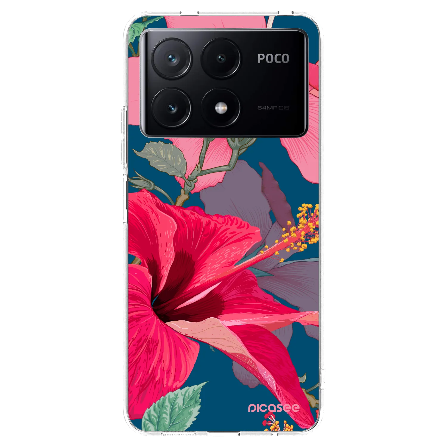 Picasee silikonový průhledný obal pro Xiaomi Poco X6 Pro - Hibiscus
