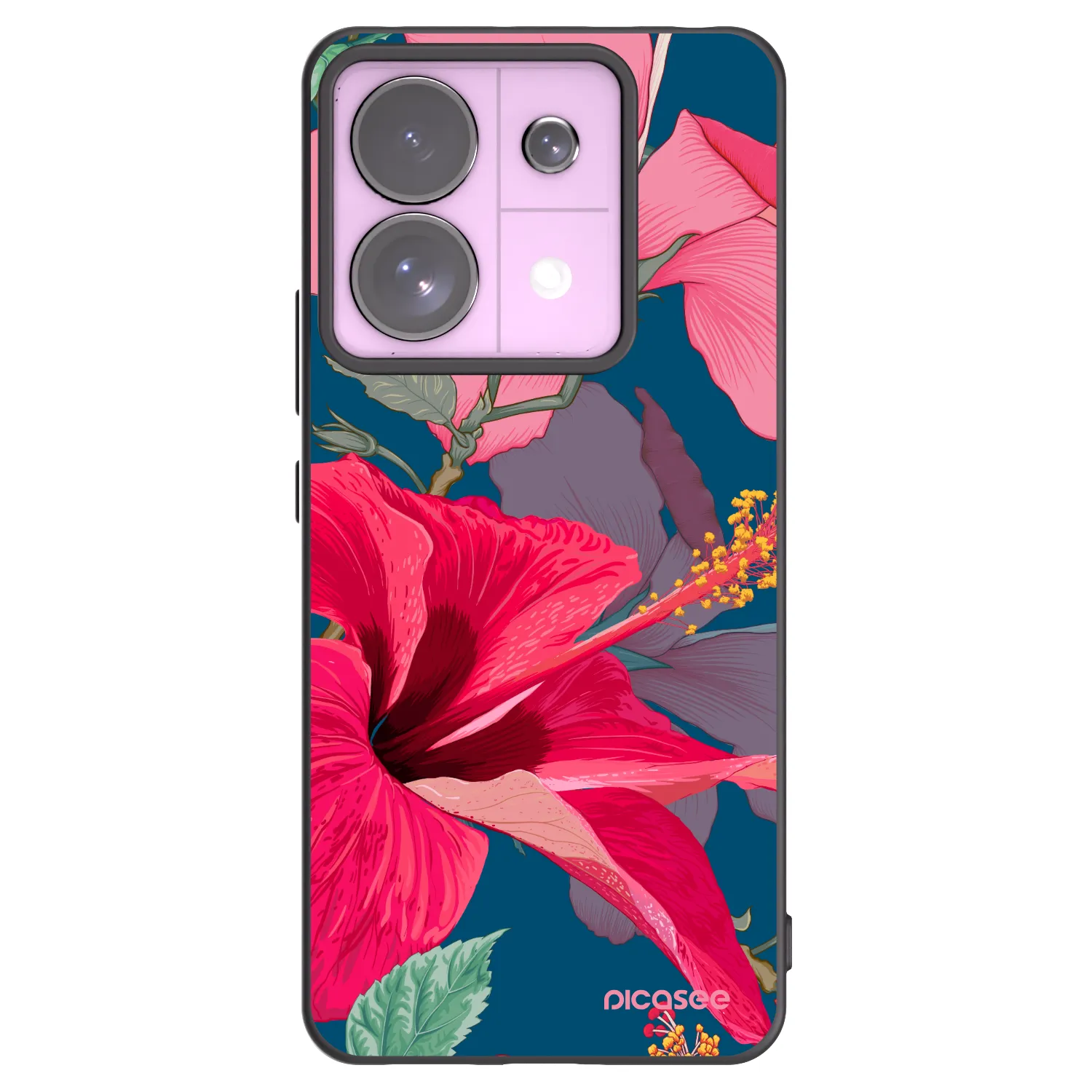 Picasee silikonový černý obal pro Xiaomi Redmi Note 13 Pro 5G - Hibiscus