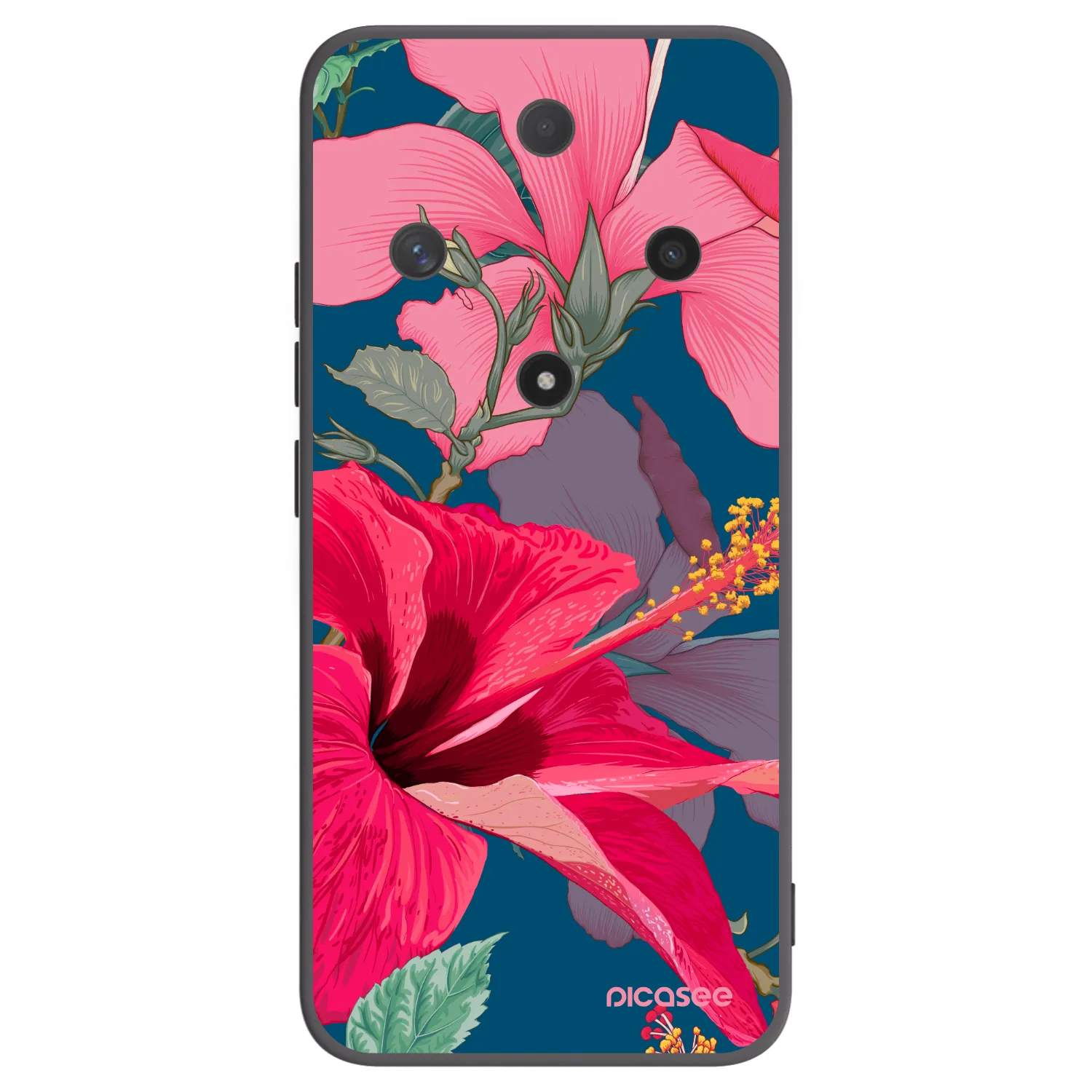 Picasee silikonový černý obal pro Honor Magic6 Lite 5G - Hibiscus