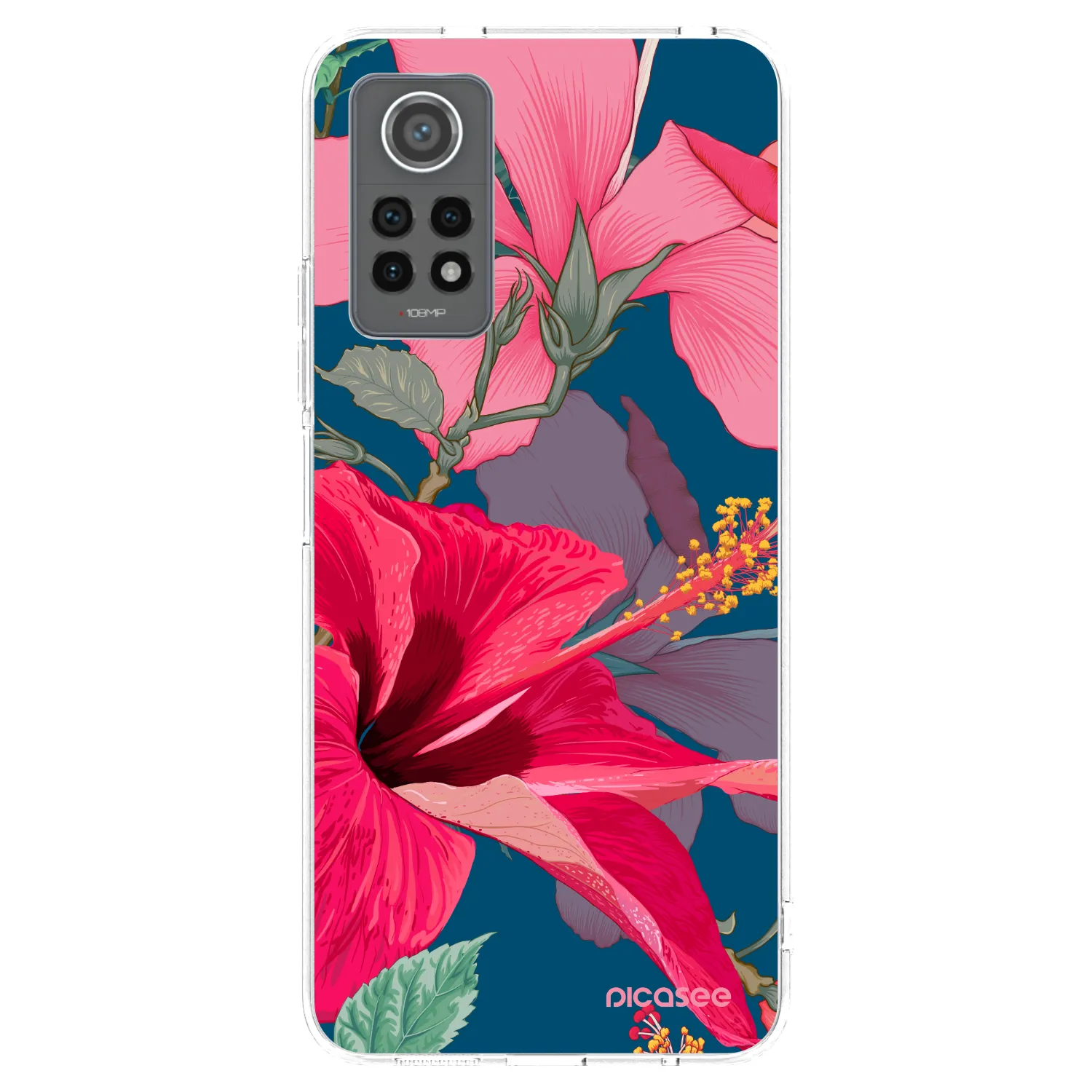 Picasee silikonový průhledný obal pro Xiaomi Redmi Note 12 Pro 4G - Hibiscus