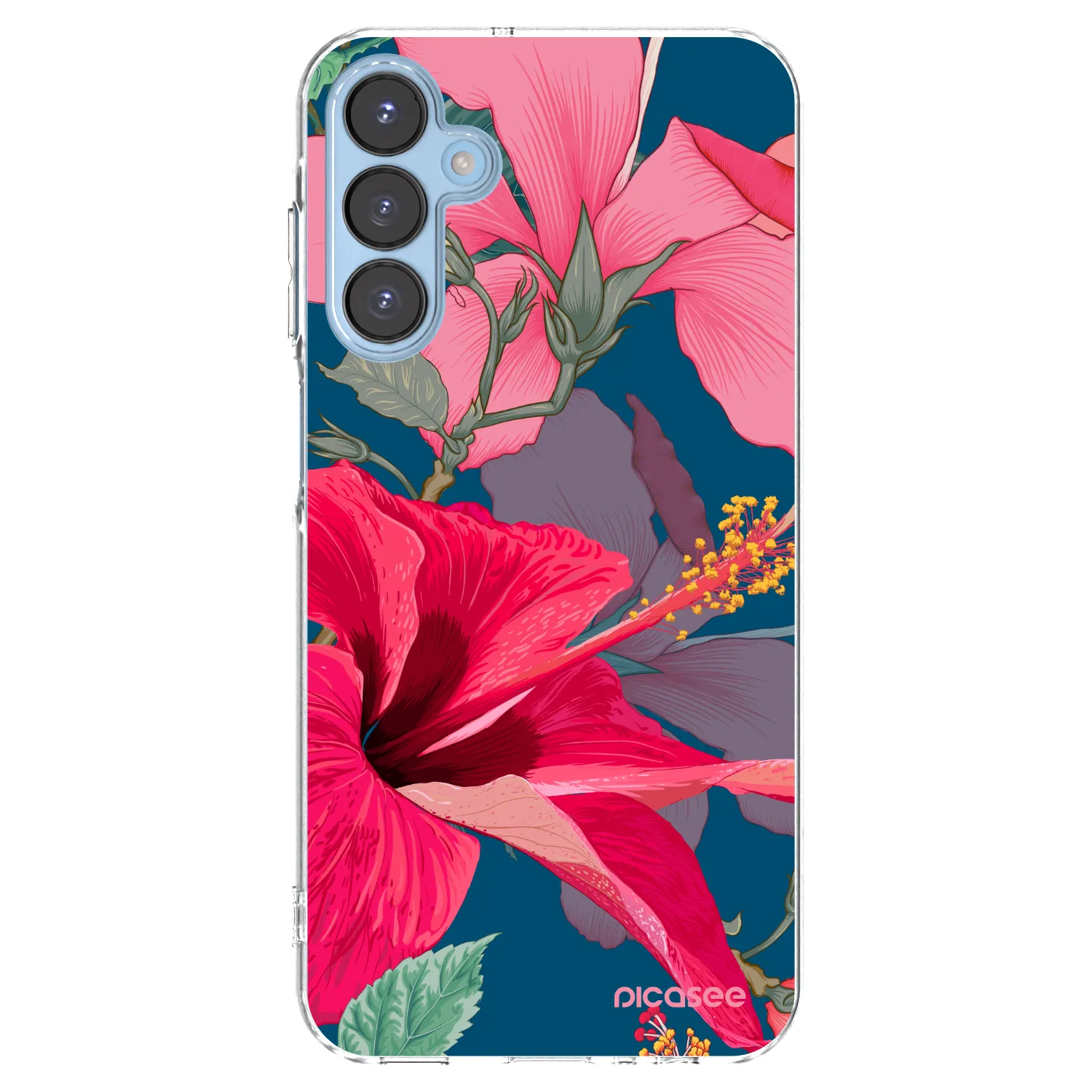 Picasee silikonový průhledný obal pro Samsung Galaxy A15 A156B 5G - Hibiscus