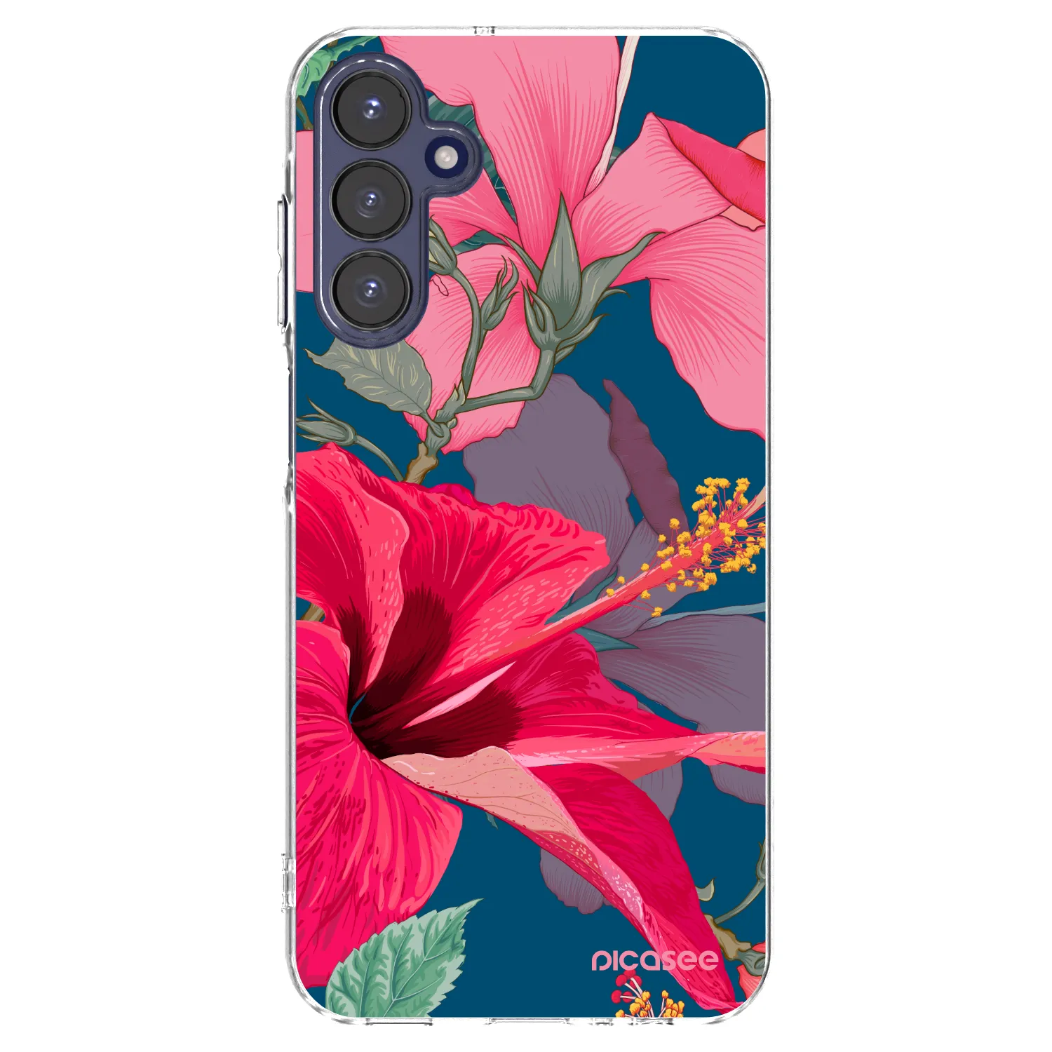 Picasee silikonový průhledný obal pro Samsung Galaxy A15 A155F 4G - Hibiscus