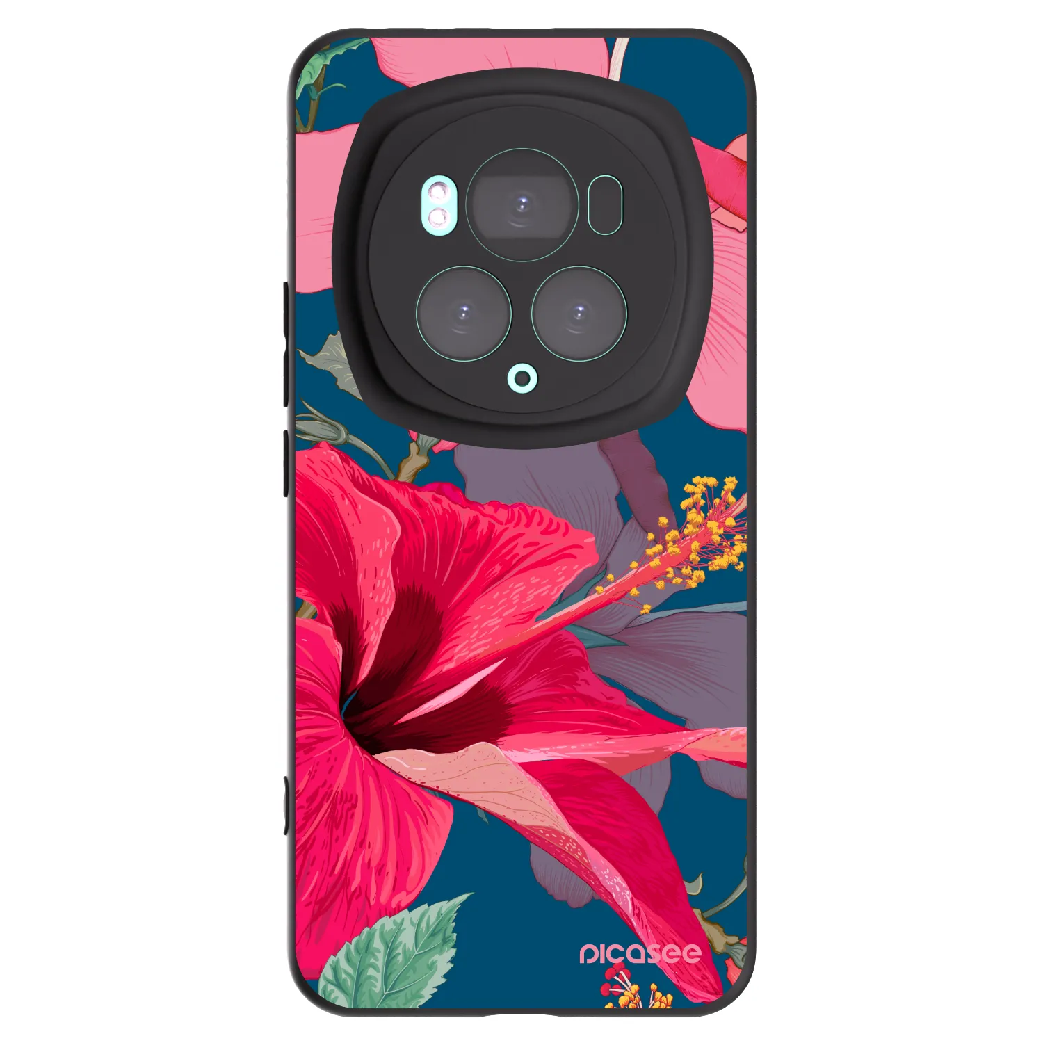 Picasee silikonový černý obal pro Honor Magic6 Pro - Hibiscus
