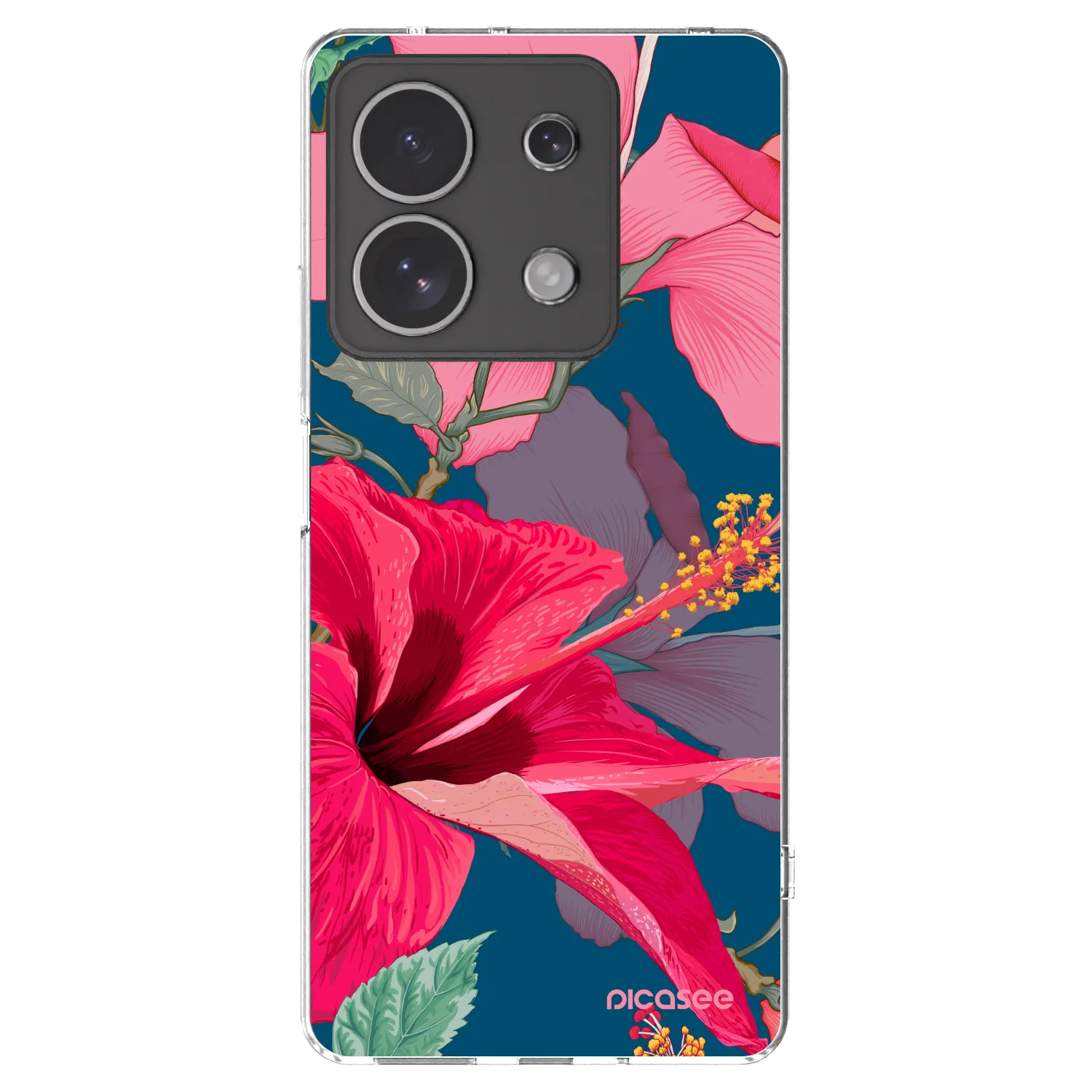 Picasee silikonový průhledný obal pro Xiaomi Redmi Note 13 4G - Hibiscus