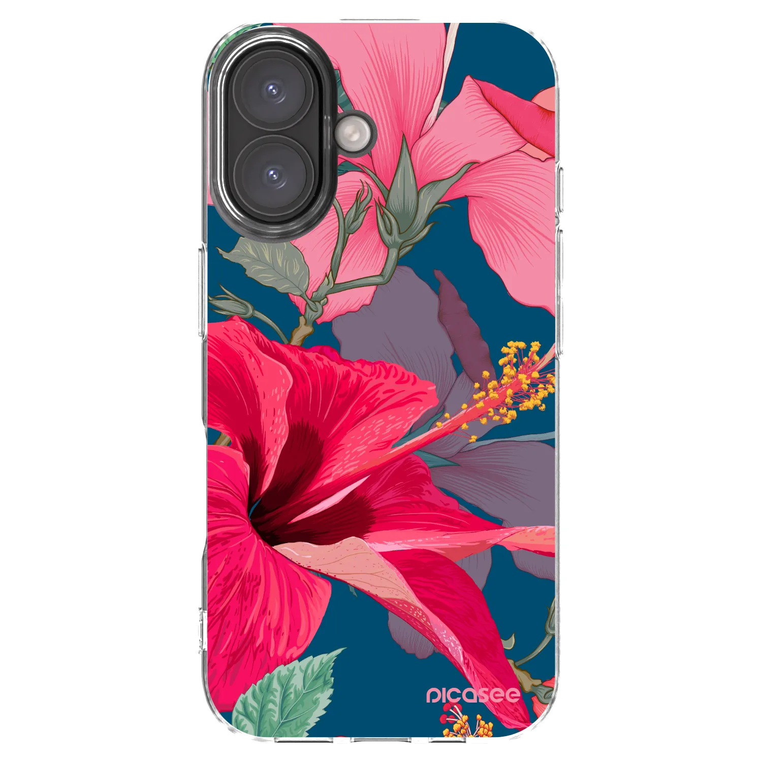 Picasee silikonový průhledný obal pro Apple iPhone 16 - Hibiscus