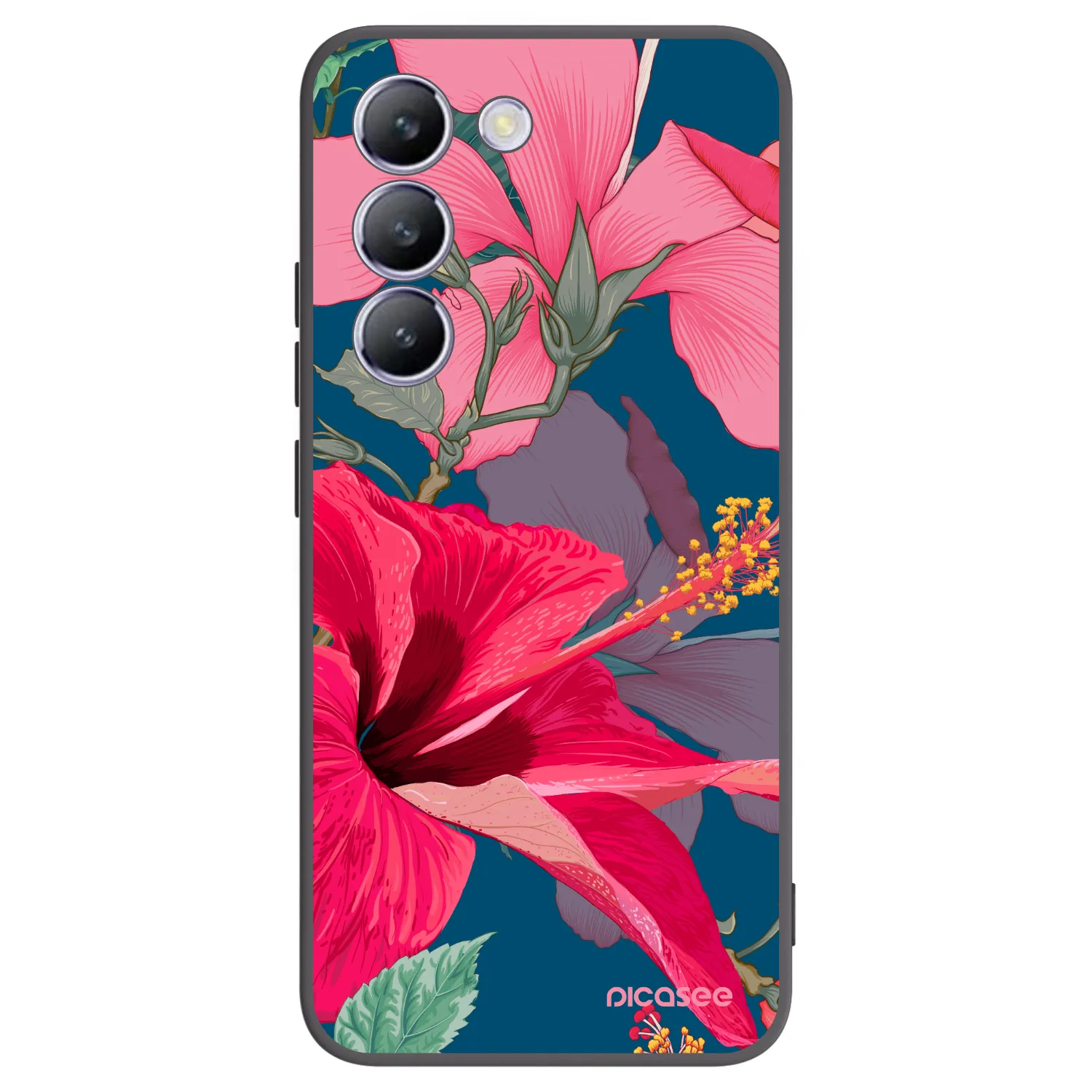 Picasee silikonový černý obal pro Vivo V40 SE 5G - Hibiscus