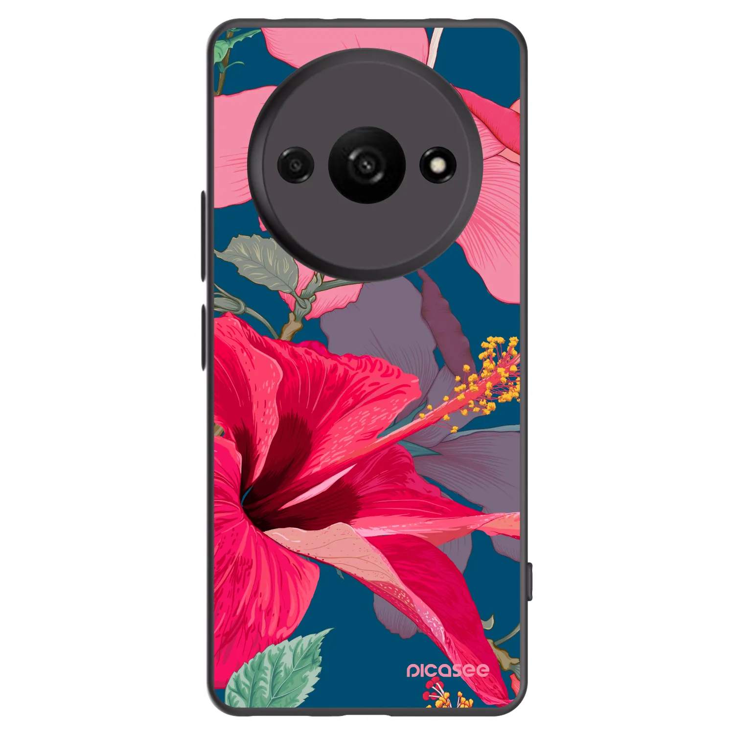 Picasee silikonový černý obal pro Xiaomi Redmi A3 - Hibiscus