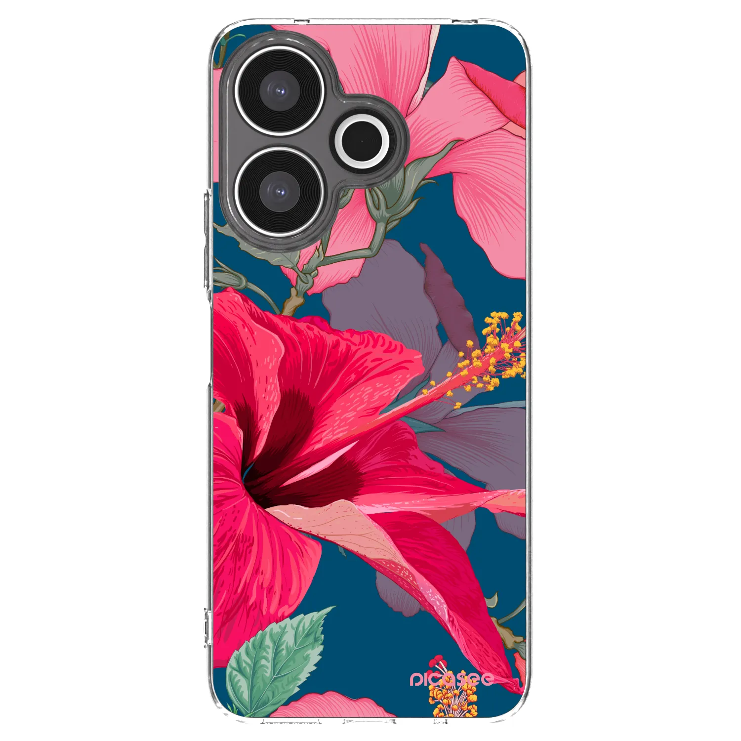 Picasee silikonový průhledný obal pro Xiaomi Redmi 13 4G - Hibiscus