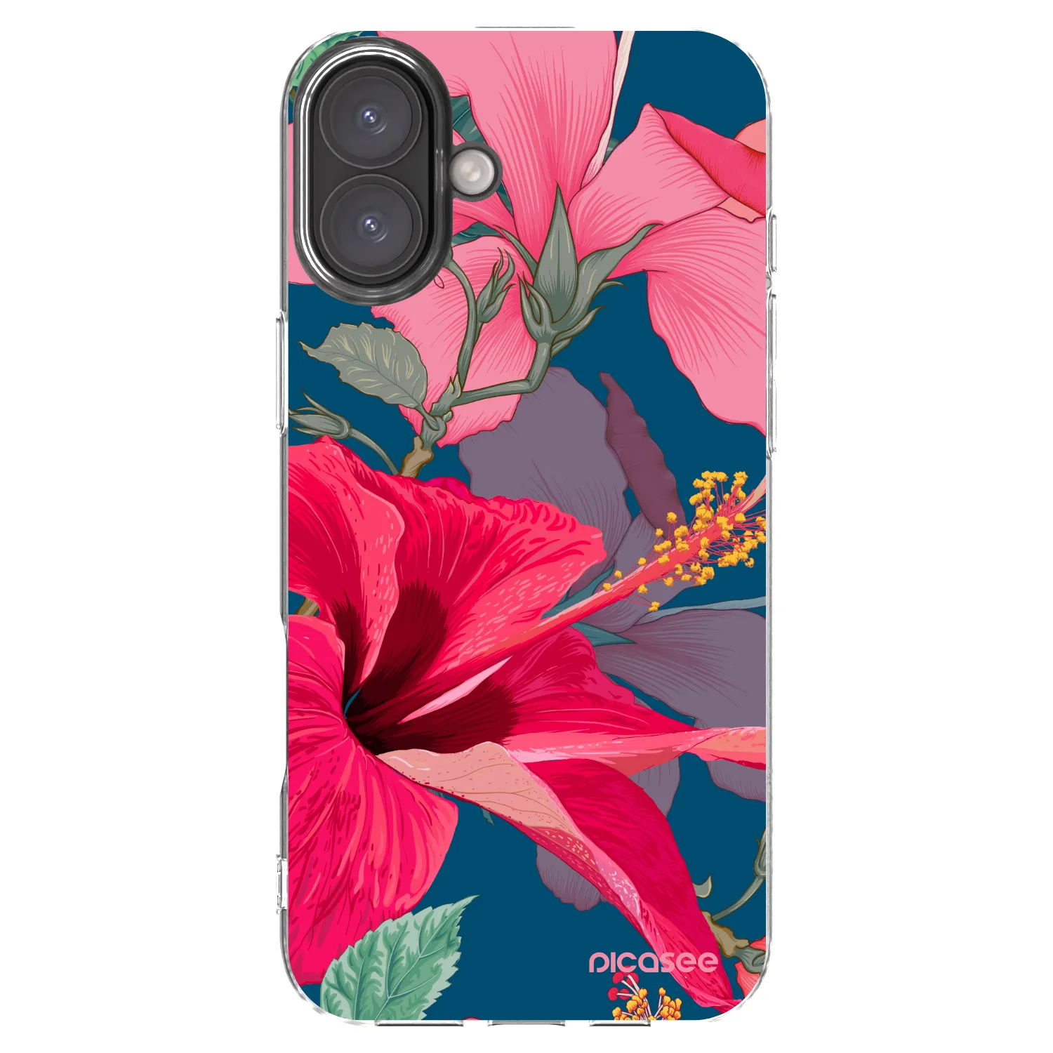 Picasee silikonový průhledný obal pro Apple iPhone 16 Plus - Hibiscus