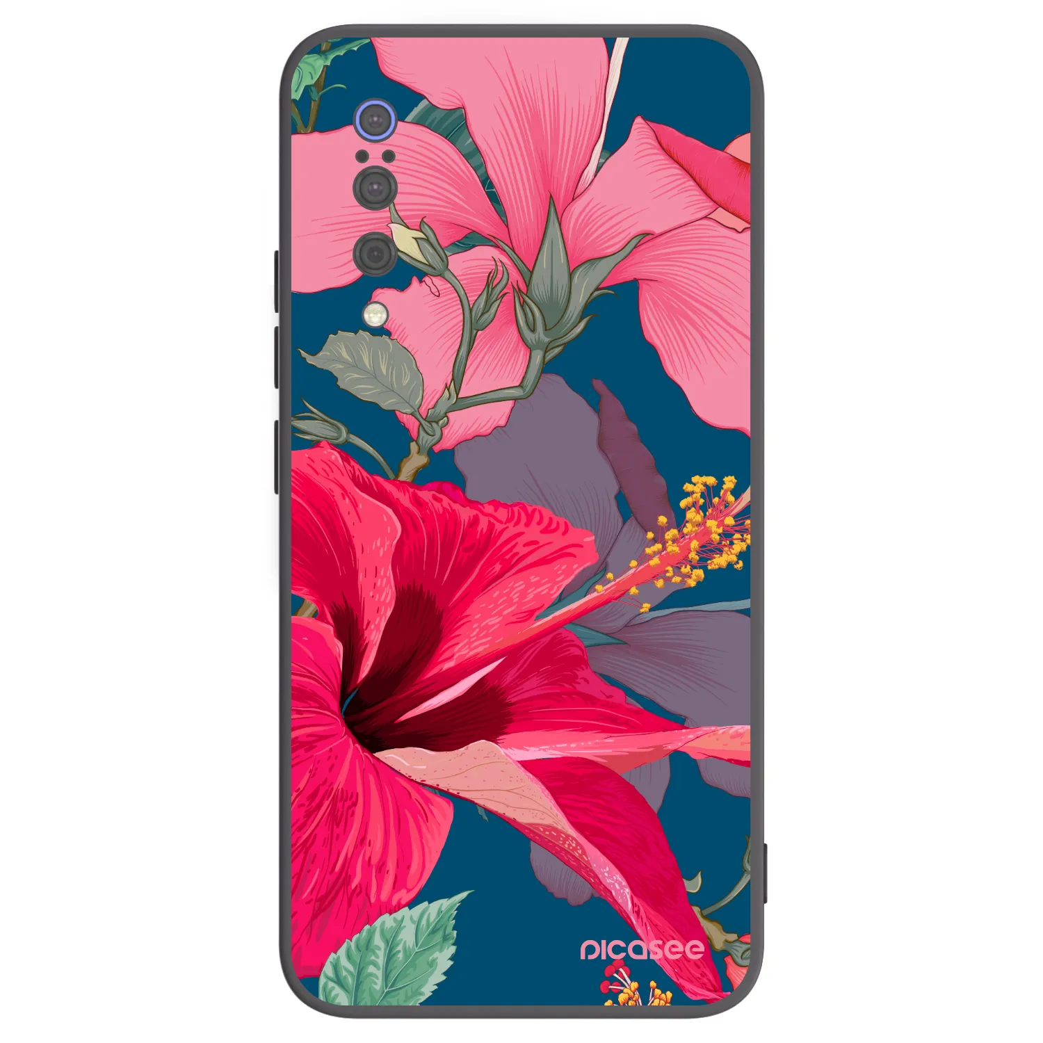 Picasee silikonový černý obal pro Xiaomi Mi 9 - Hibiscus