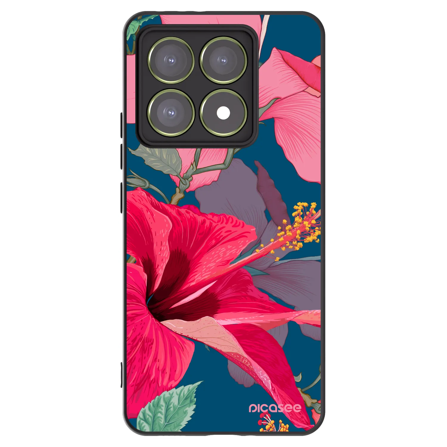 Picasee silikonový černý obal pro Xiaomi 14T - Hibiscus