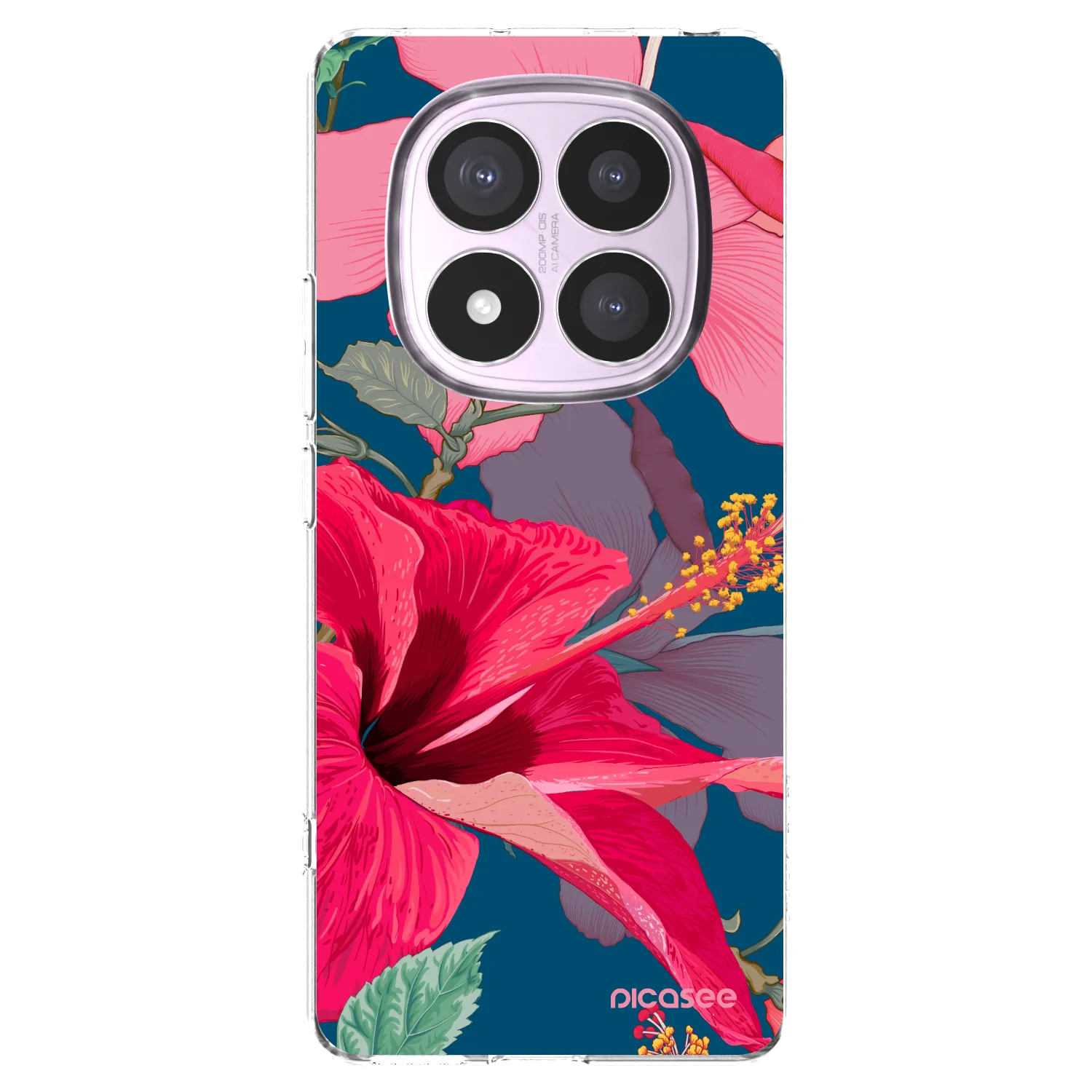 Picasee silikonový průhledný obal pro Xiaomi Redmi Note 14 Pro 5G - Hibiscus