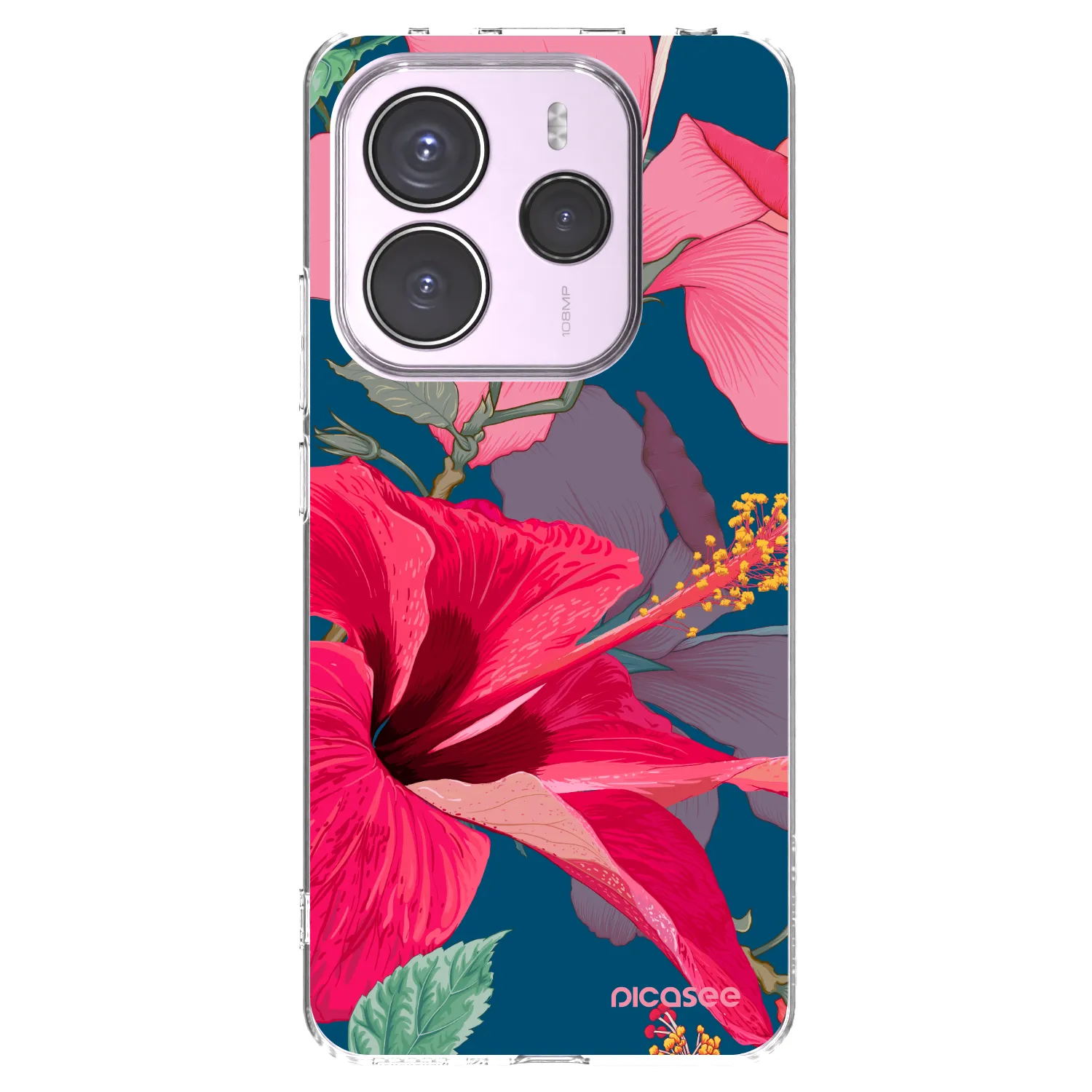 Picasee silikonový průhledný obal pro Xiaomi Redmi Note 14 5G - Hibiscus