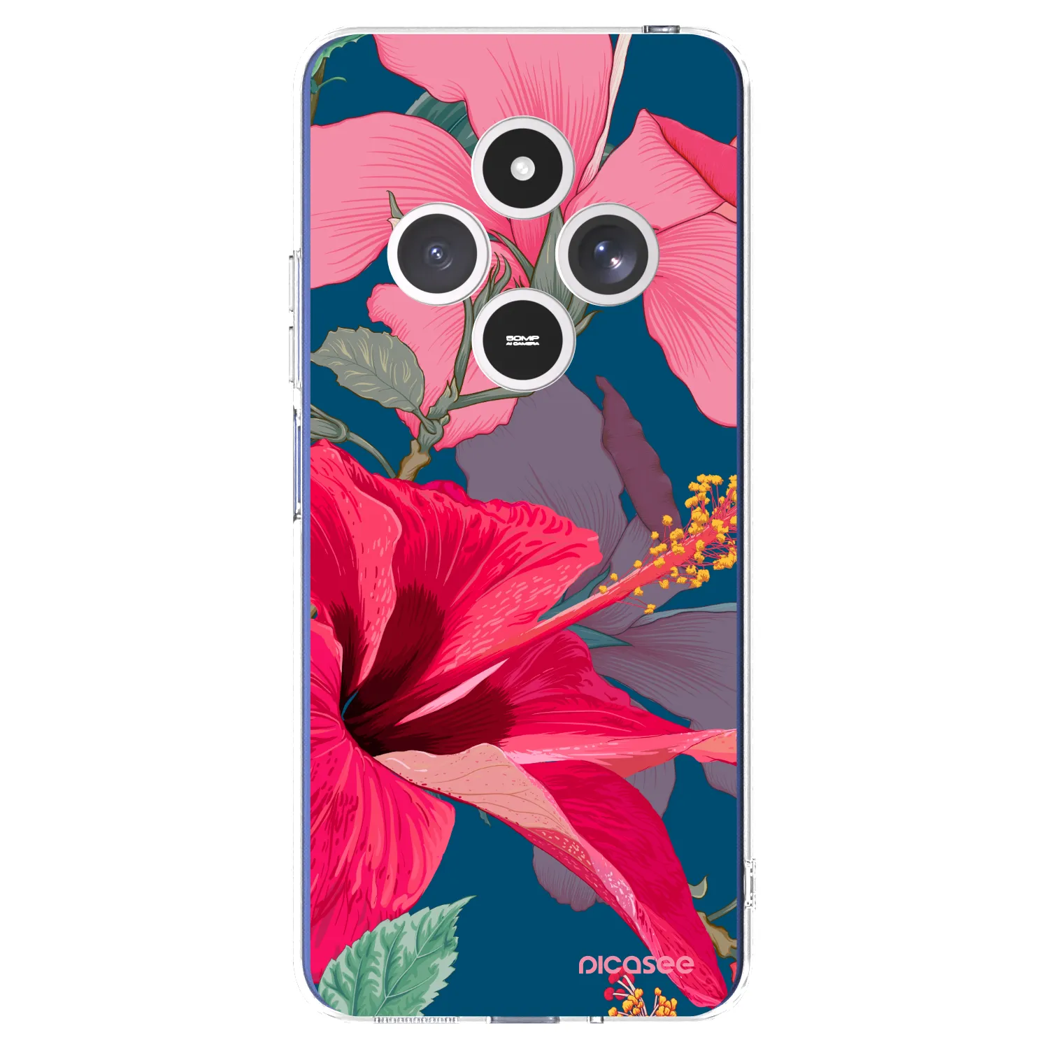 Picasee silikonový průhledný obal pro Xiaomi Redmi 14C - Hibiscus
