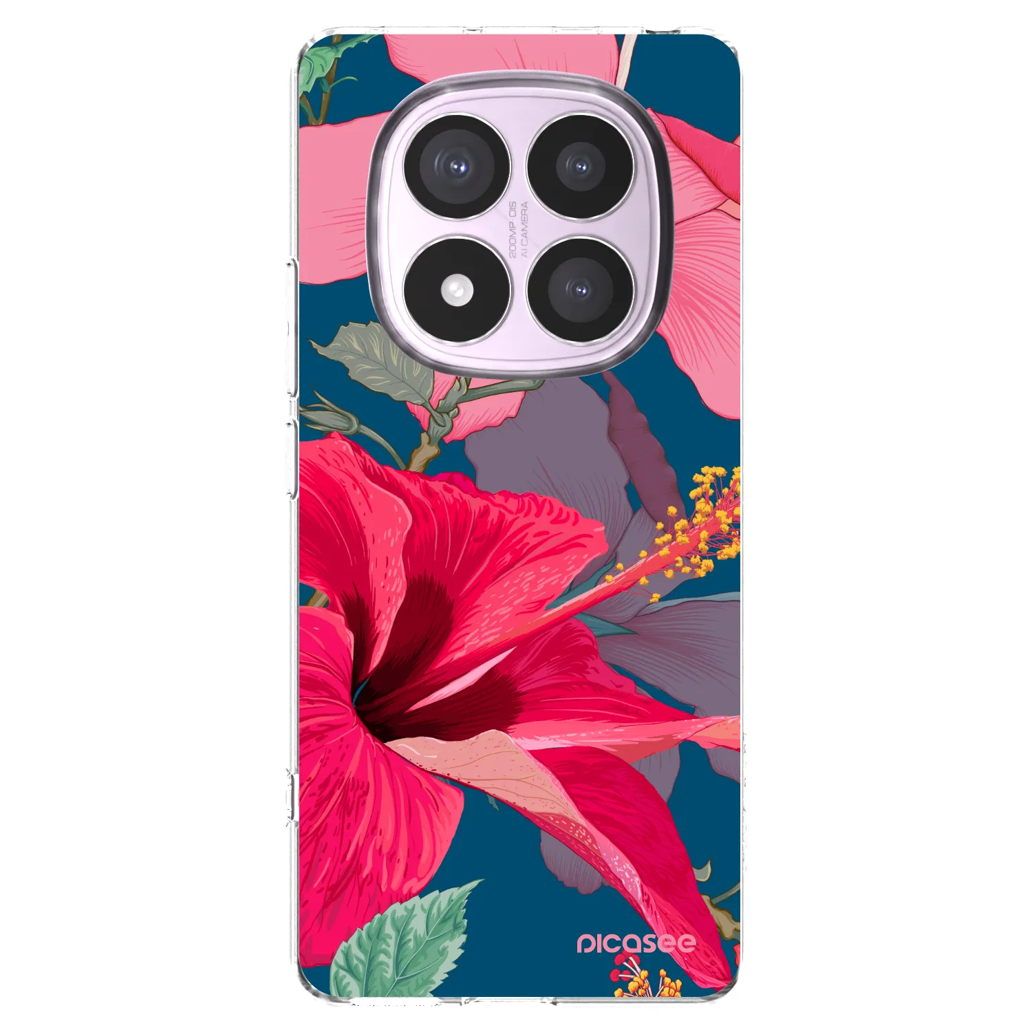 Picasee silikonový průhledný obal pro Xiaomi Redmi Note 14 Pro 4G - Hibiscus