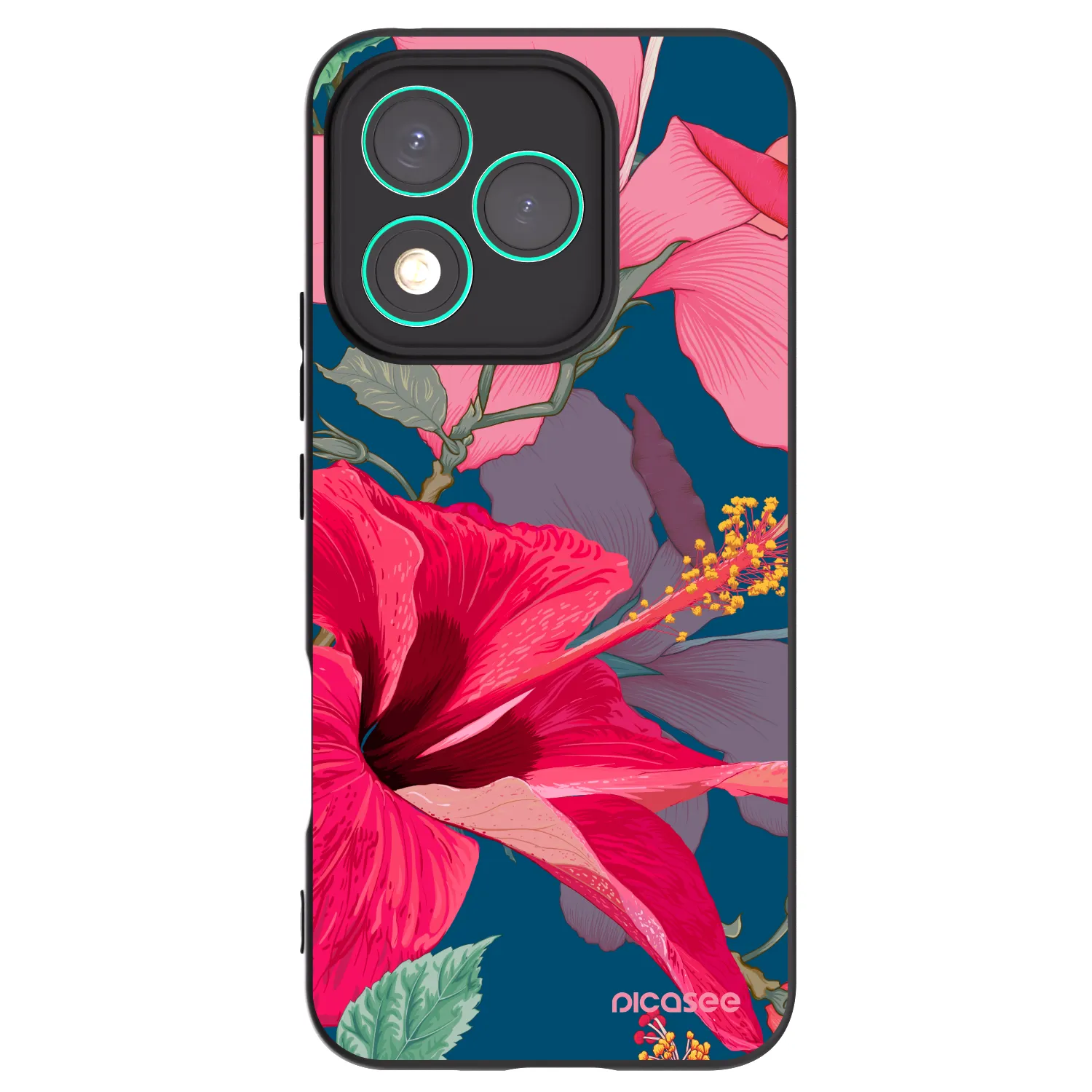 Picasee silikonový černý obal pro Honor 400 Lite 5G - Hibiscus