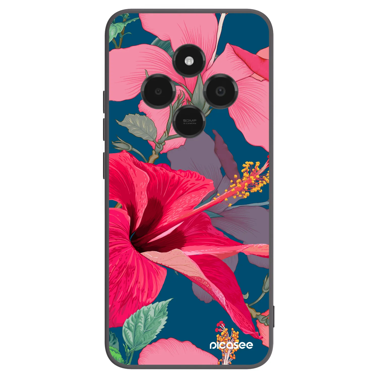 Picasee silikonový černý obal pro Xiaomi Poco C75 - Hibiscus