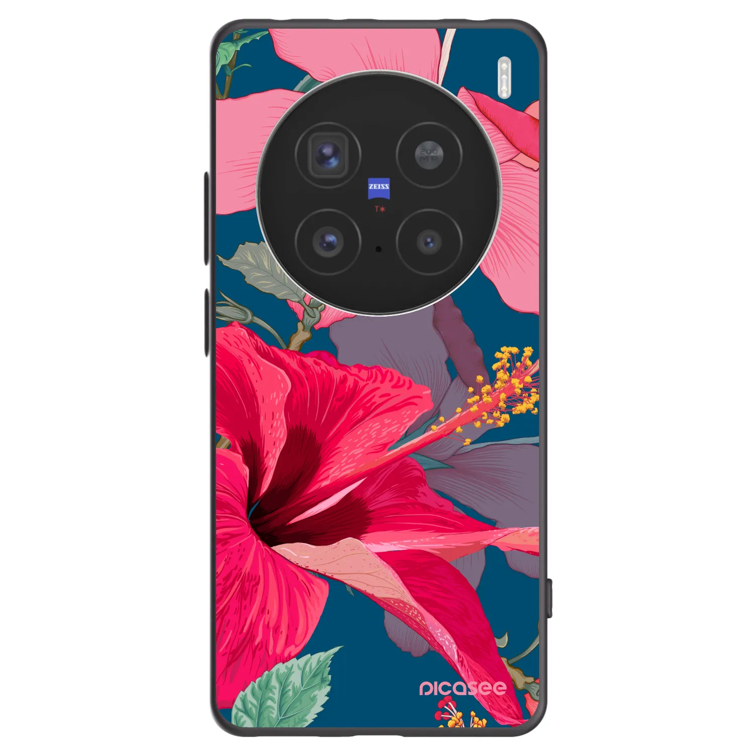 Picasee silikonový černý obal pro Vivo X200 Pro - Hibiscus