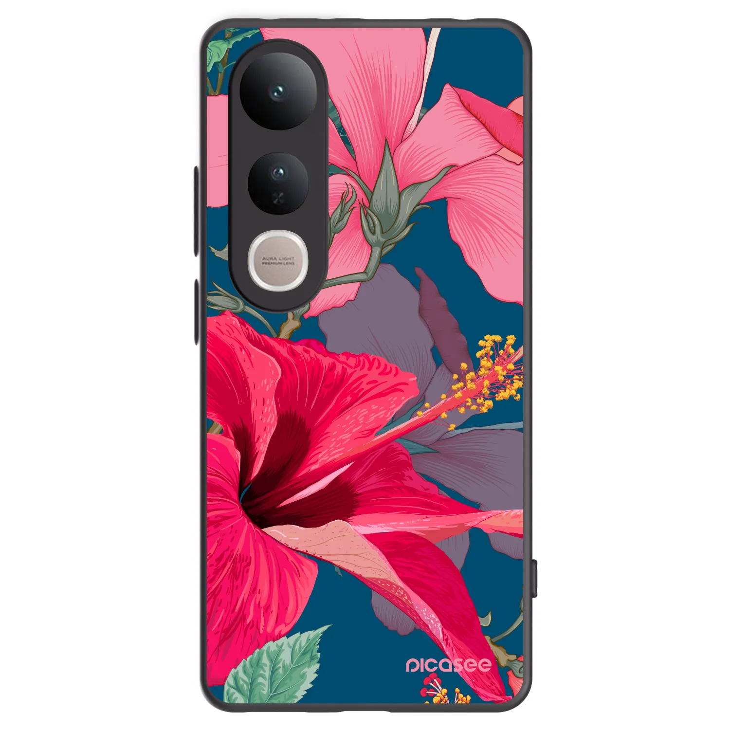 Picasee silikonový černý obal pro Vivo V50 Lite 5G - Hibiscus