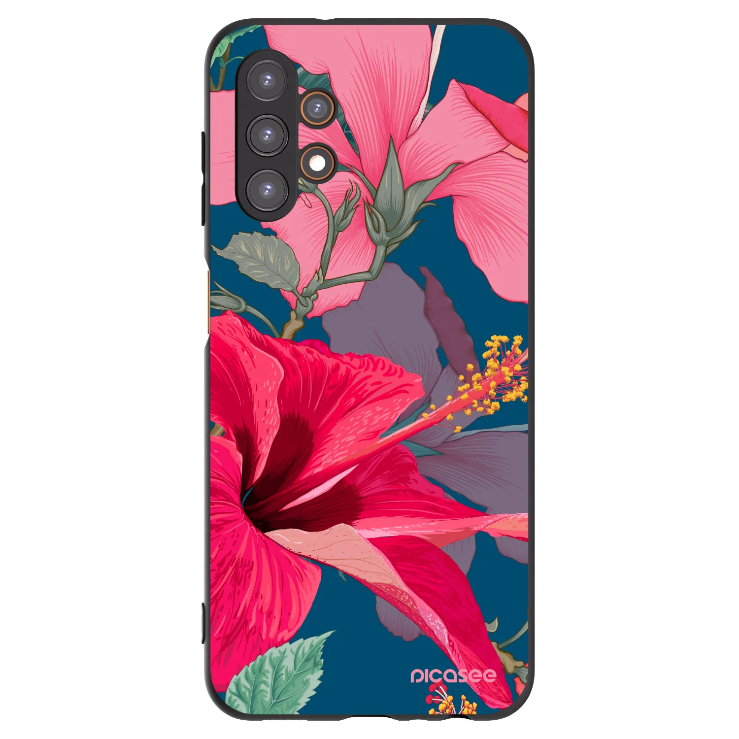 Picasee silikonový černý obal pro Samsung Galaxy A13 5G - Hibiscus