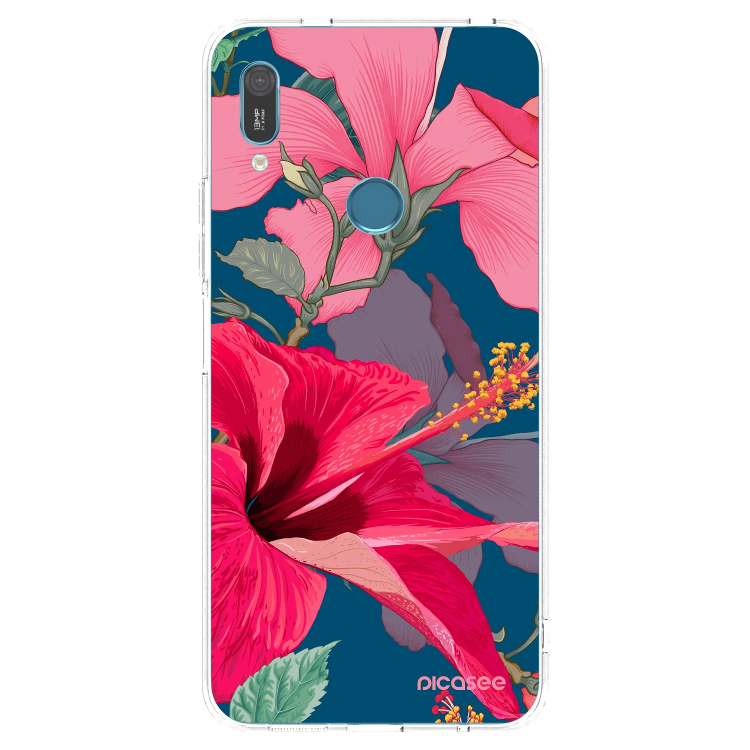 Picasee silikonový průhledný obal pro Huawei Y6 2019 - Hibiscus