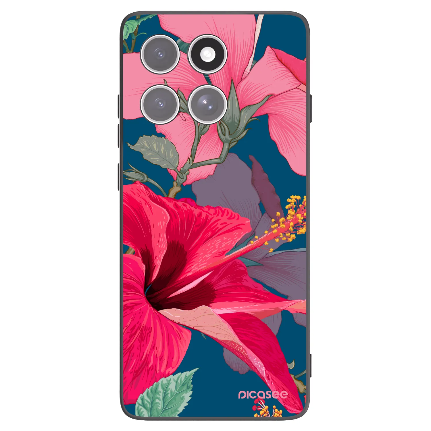 Picasee silikonový černý obal pro Motorola Edge 60 Pro - Hibiscus