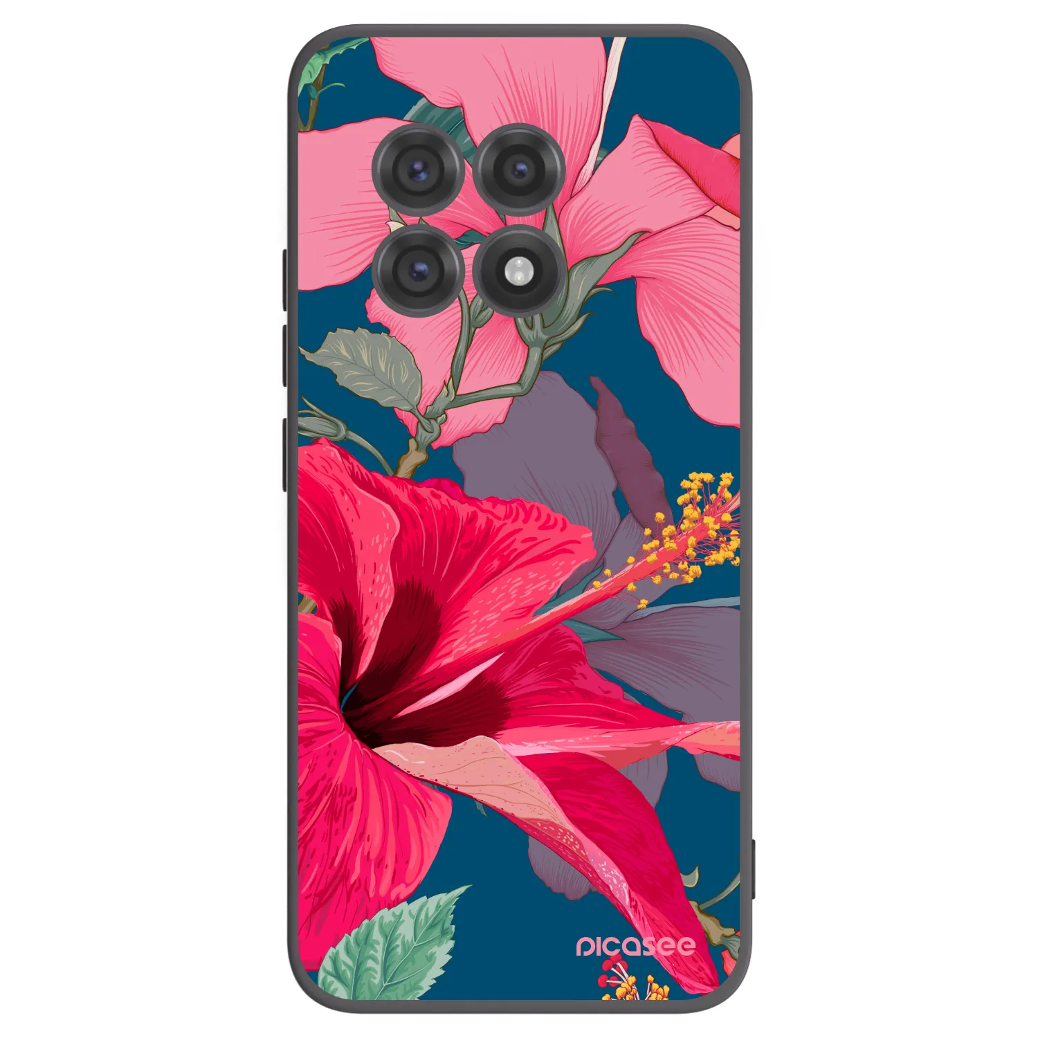 Picasee silikonový černý obal pro OnePlus 13R 5G - Hibiscus