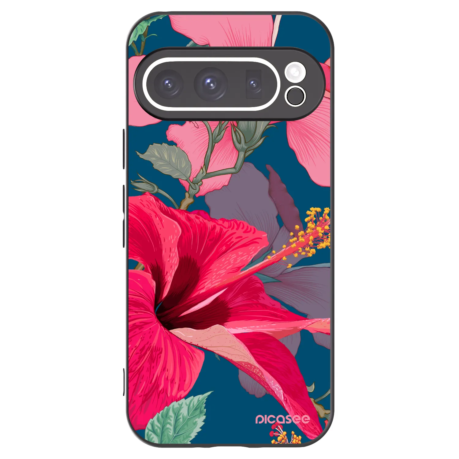 Picasee silikonový černý obal pro Google Pixel 9 Pro XL - Hibiscus