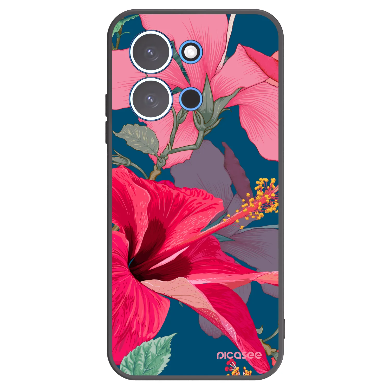 Picasee silikonový černý obal pro Xiaomi Redmi 15C 4G - Hibiscus