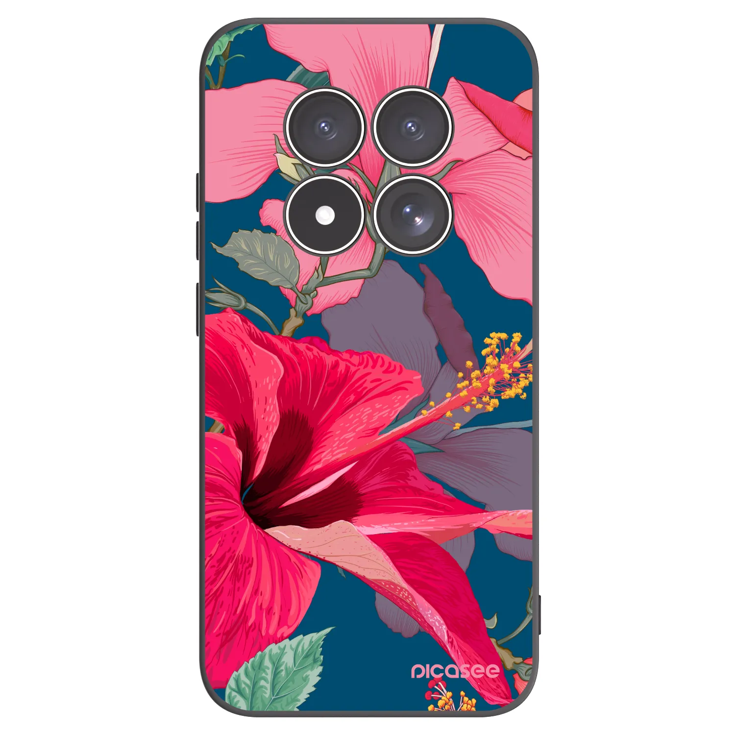 Picasee silikonový černý obal pro Xiaomi Redmi Note 15 Pro 4G - Hibiscus