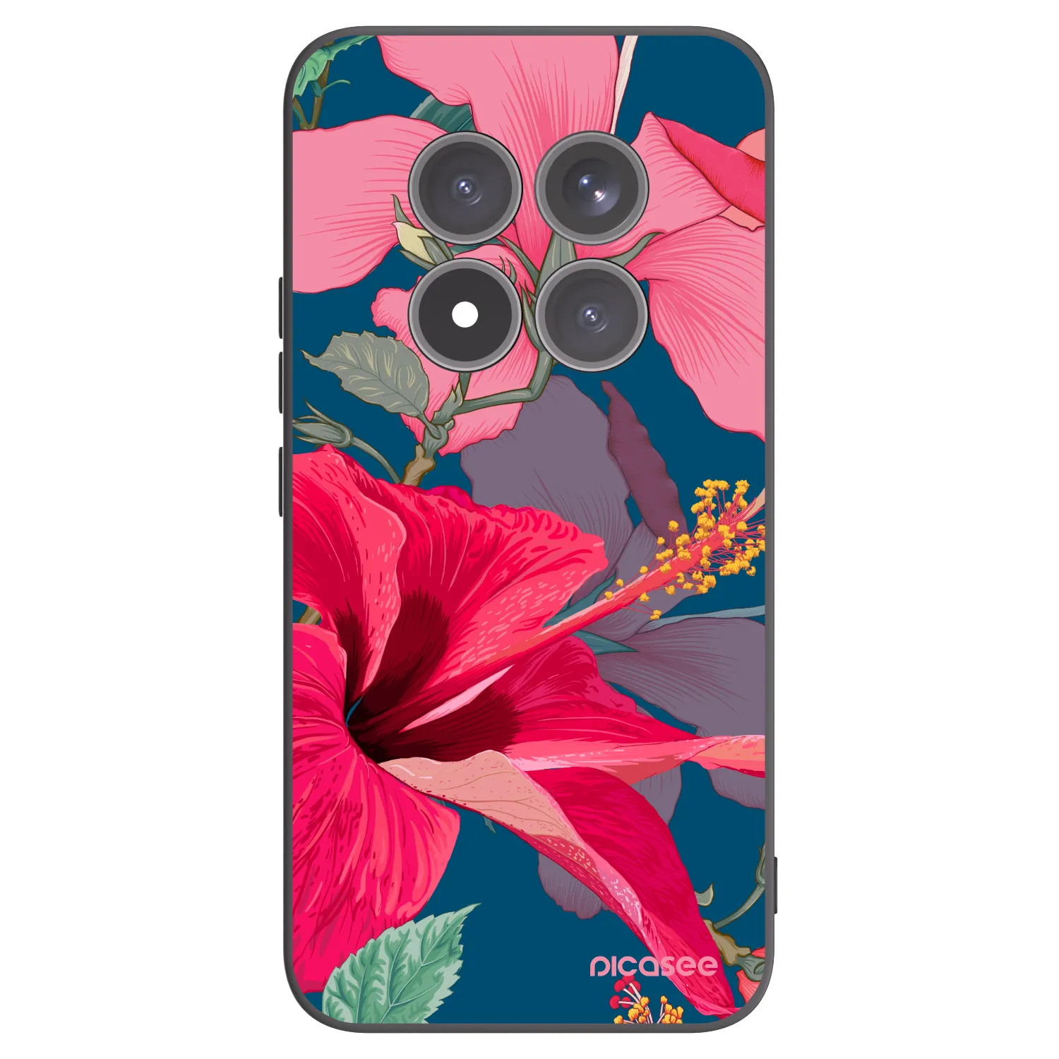 Picasee silikonový černý obal pro Xiaomi Redmi Note 15 Pro+ - Hibiscus