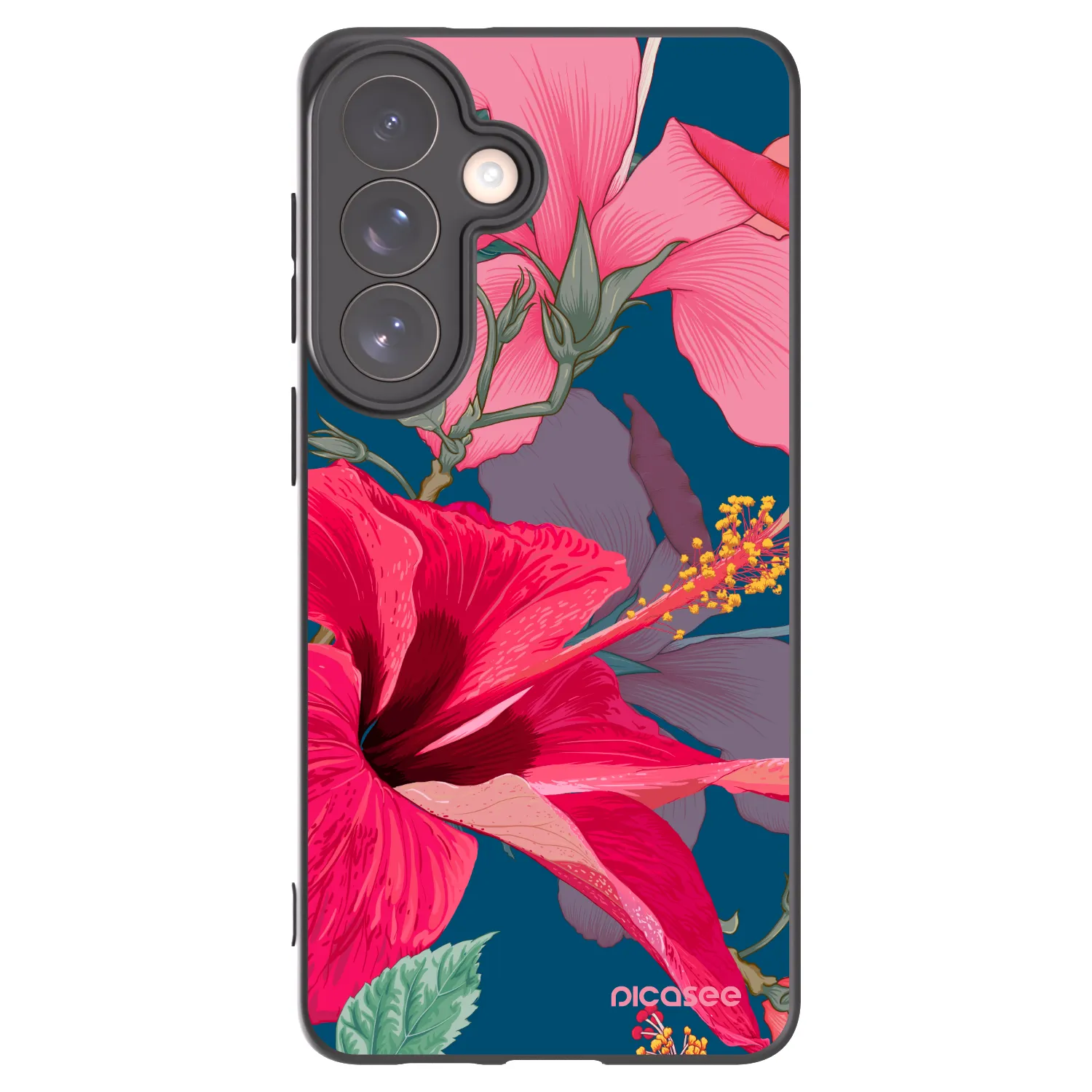 Picasee silikonový černý obal pro Samsung Galaxy S26+ - Hibiscus