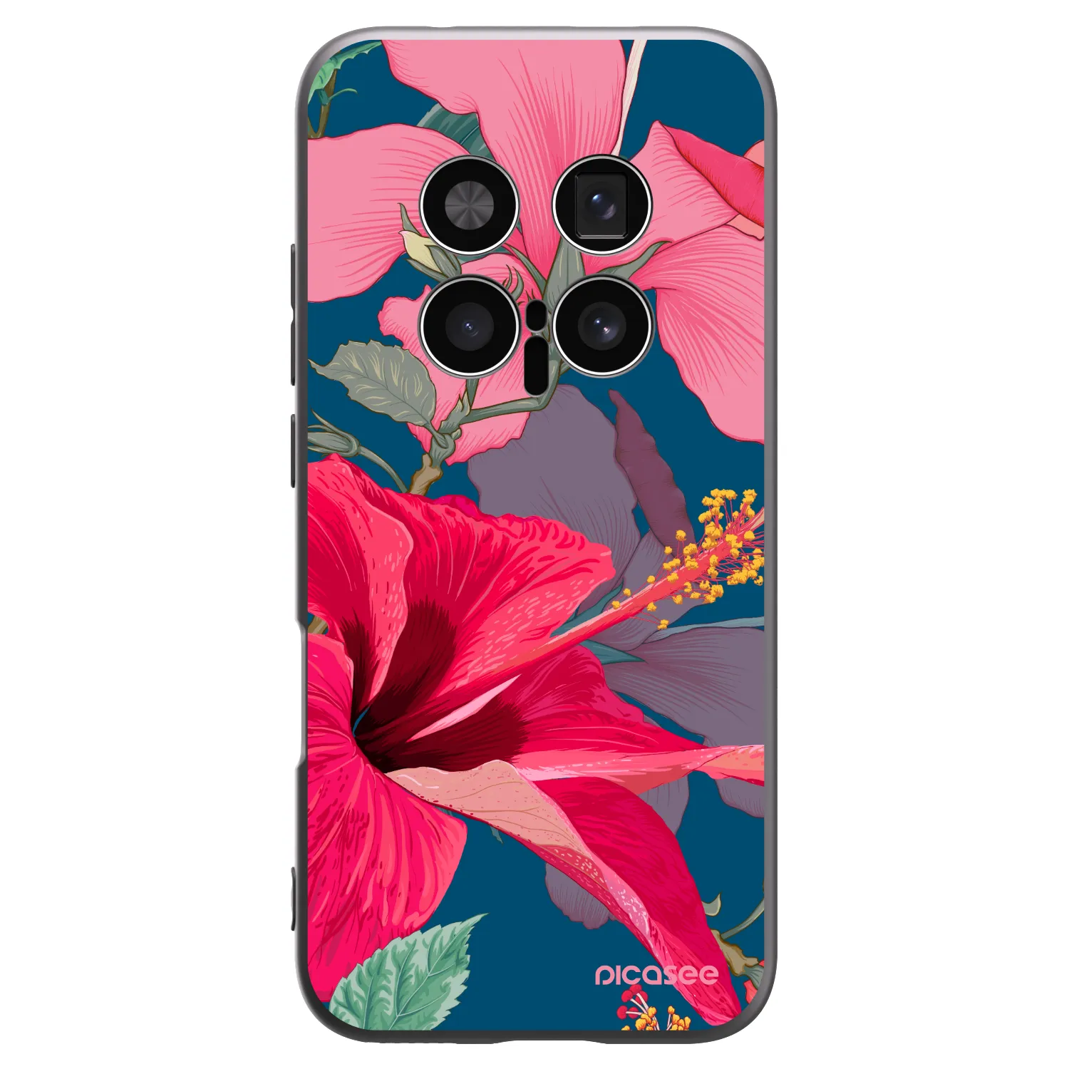 Picasee silikonový černý obal pro Honor Magic8 Pro 5G - Hibiscus