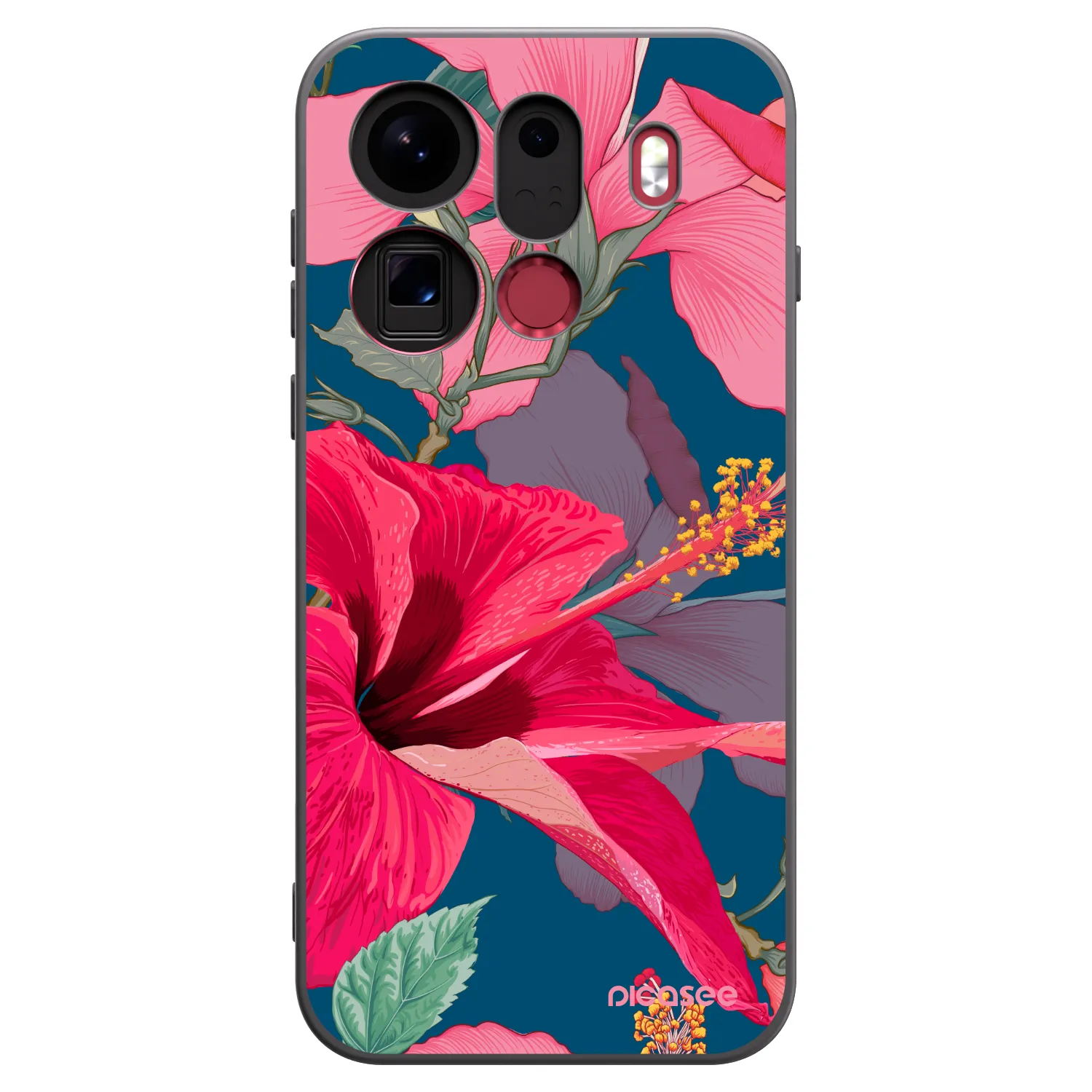 Picasee silikonový černý obal pro OPPO Find X9 Pro - Hibiscus