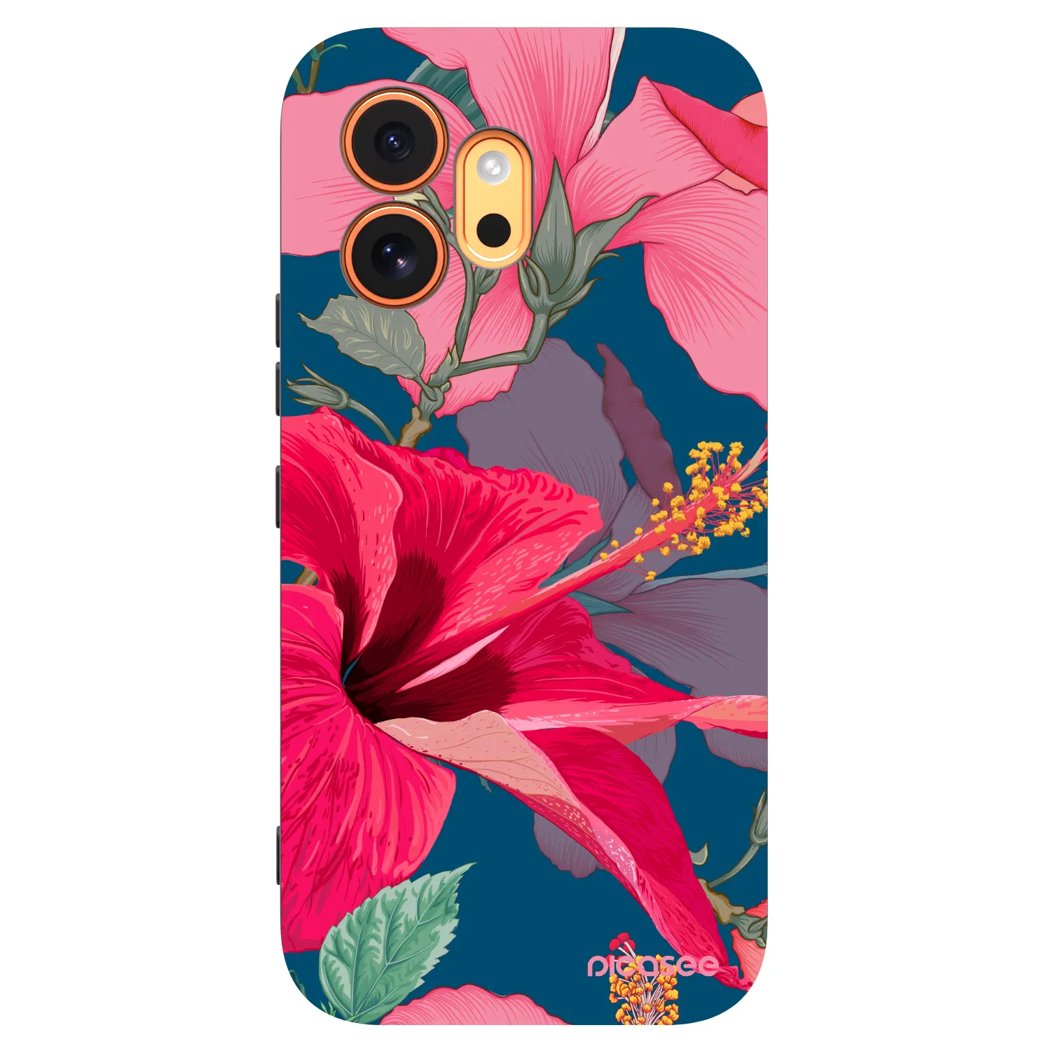 Picasee silikonový černý obal pro Honor 600 - Hibiscus