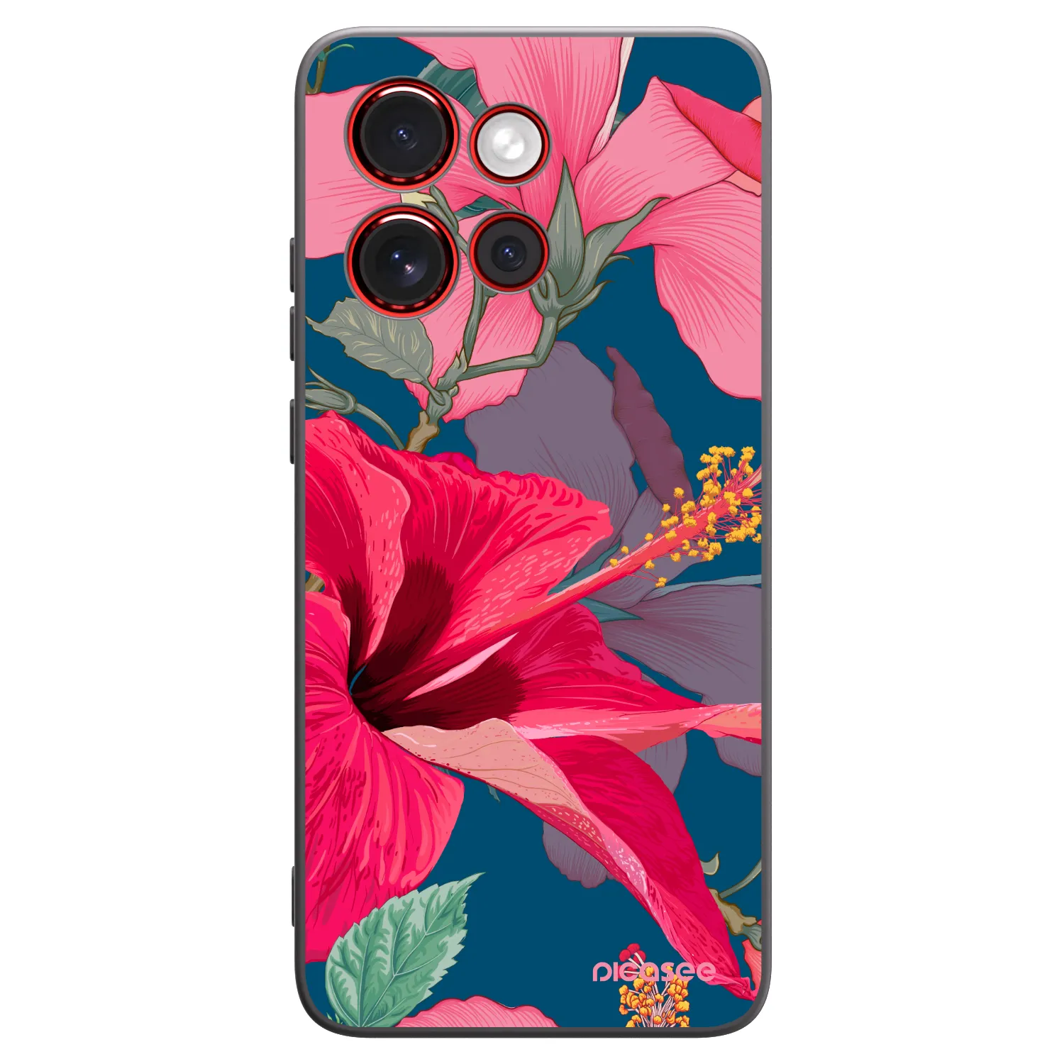 Picasee silikonový černý obal pro Motorola Edge 60 Neo 5G - Hibiscus